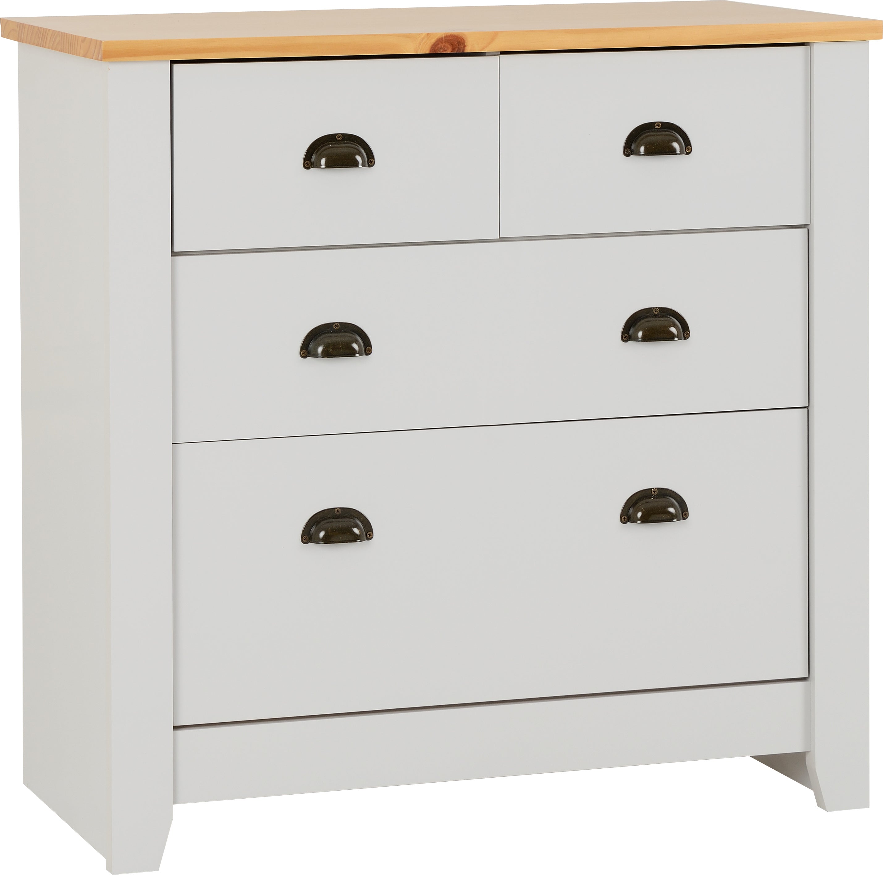 2+2 Drawer Chest Grey/Oak Lacquer