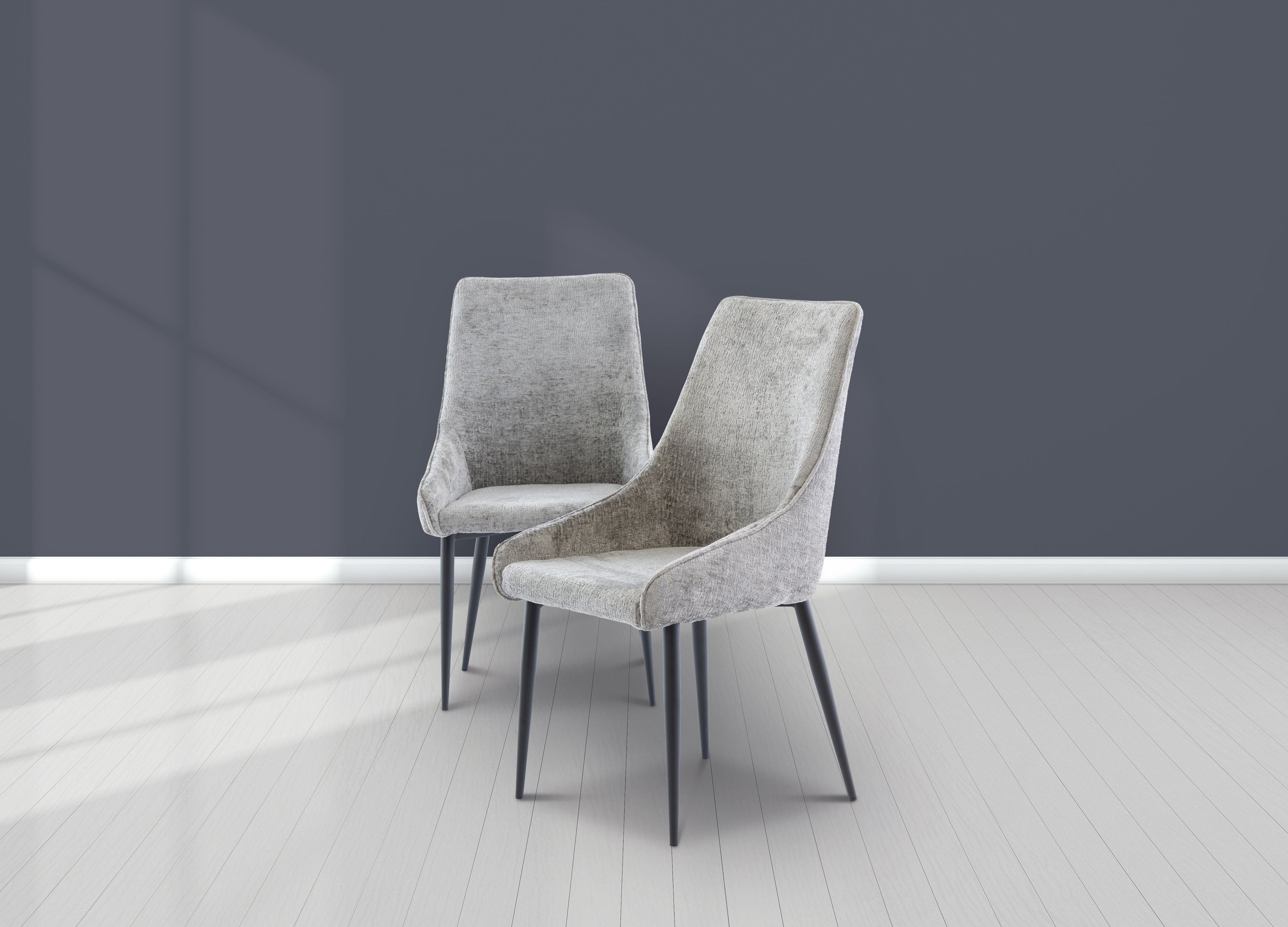 light grey fabric dining chairs