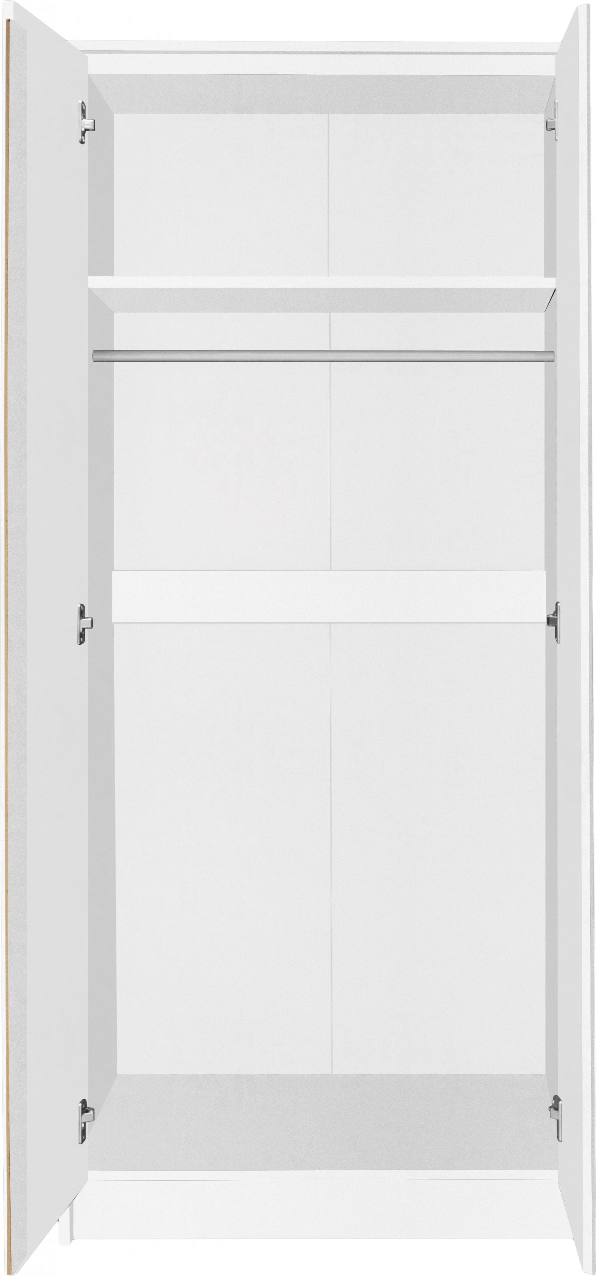 white two door wardrobe