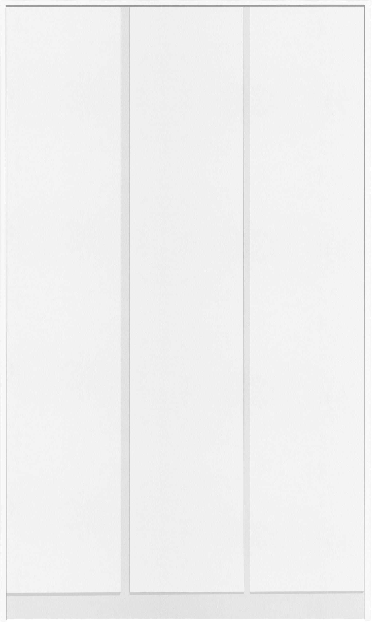 white 3 door wardrobe with drawers