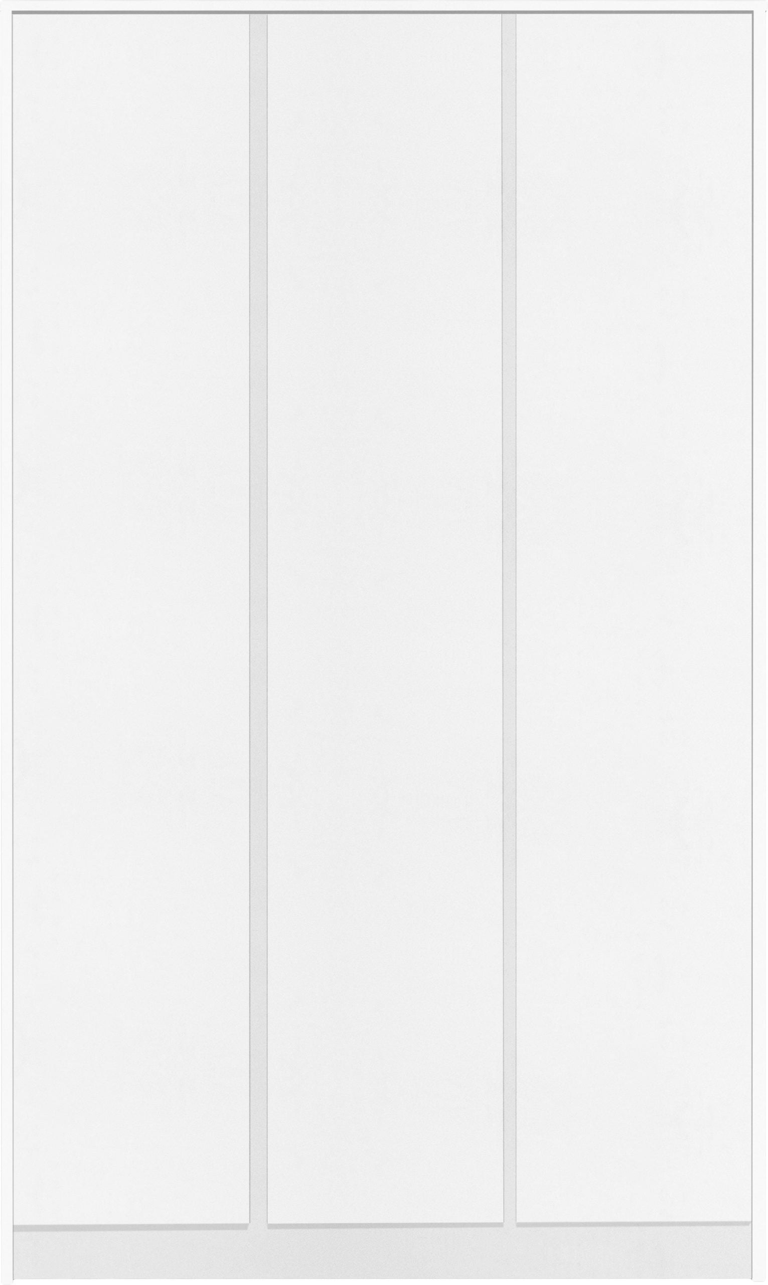 white 3 door wardrobe with drawers