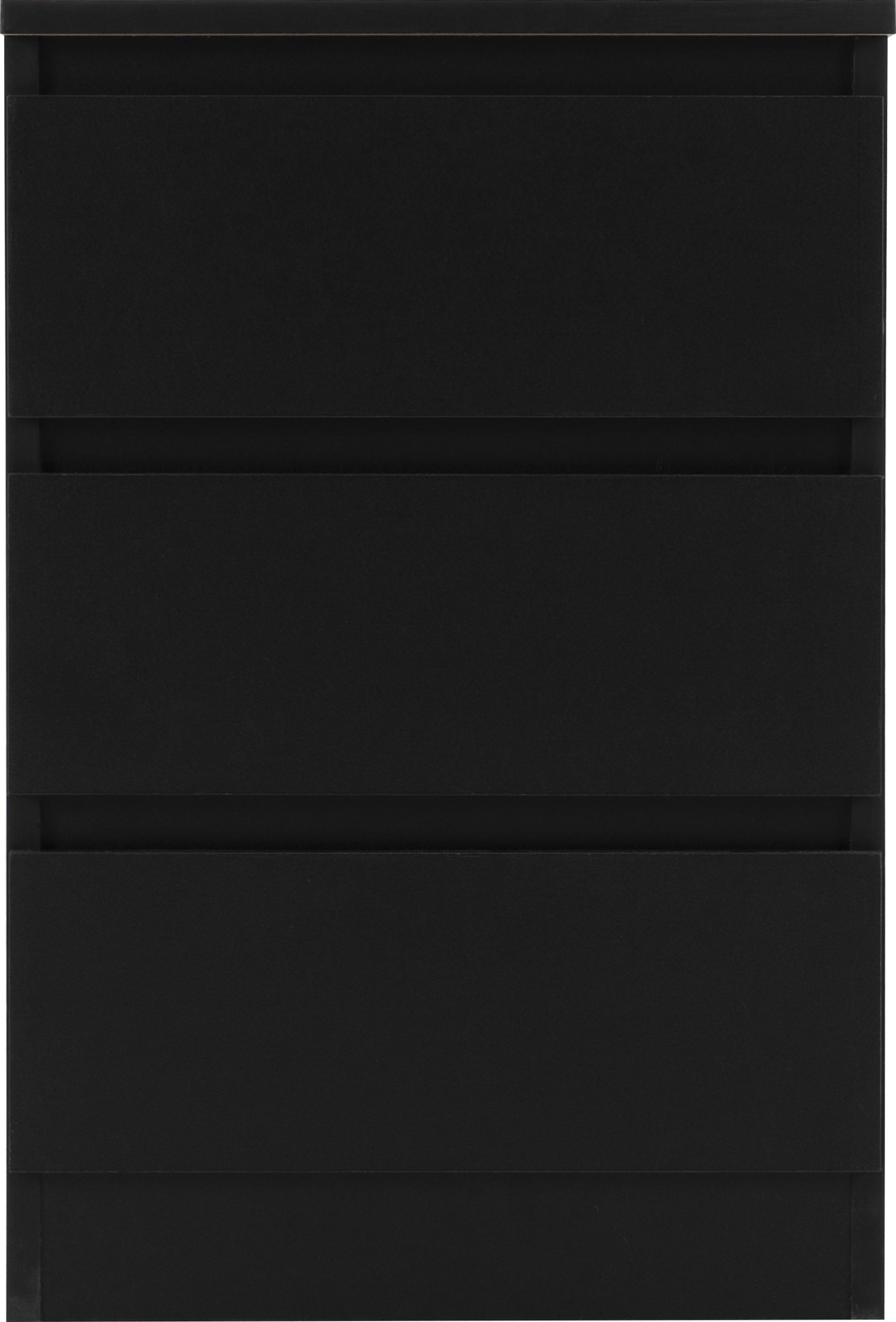black 3 drawer bedside table