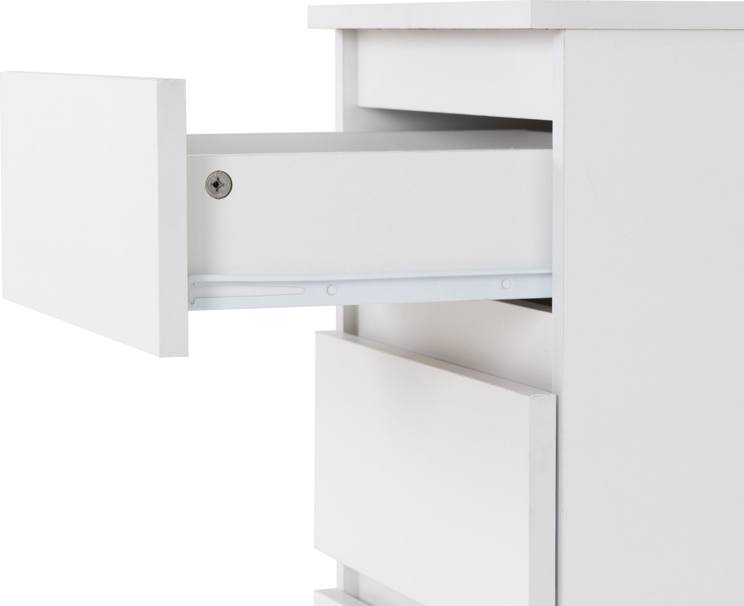 white 3 drawer bedside cabinet