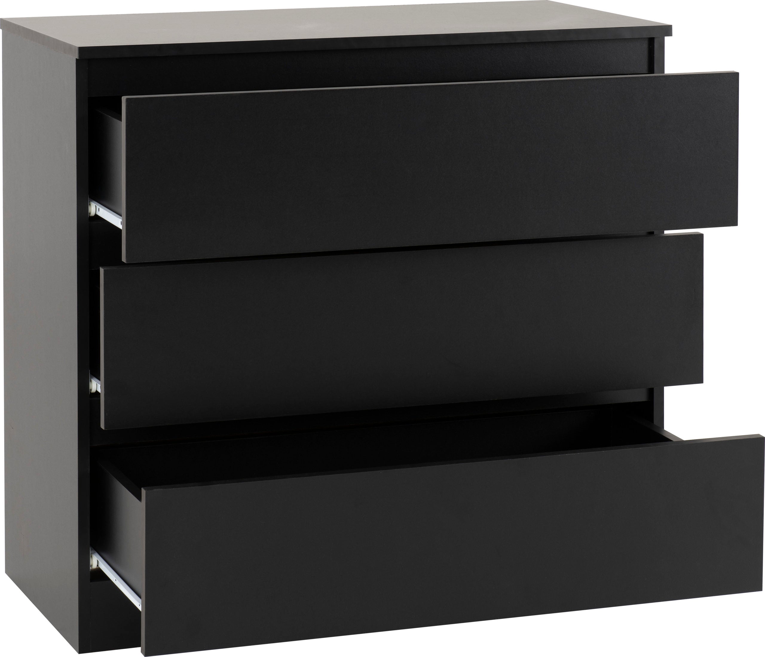 black 3 drawer dresser