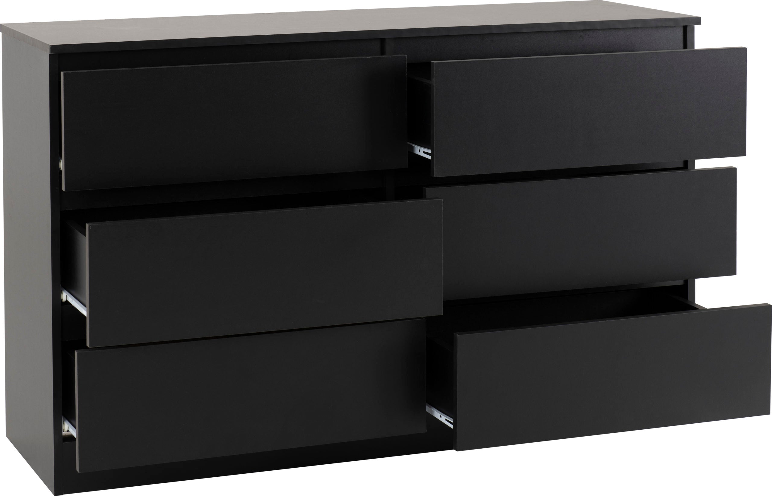 black 6 drawer tall dresser