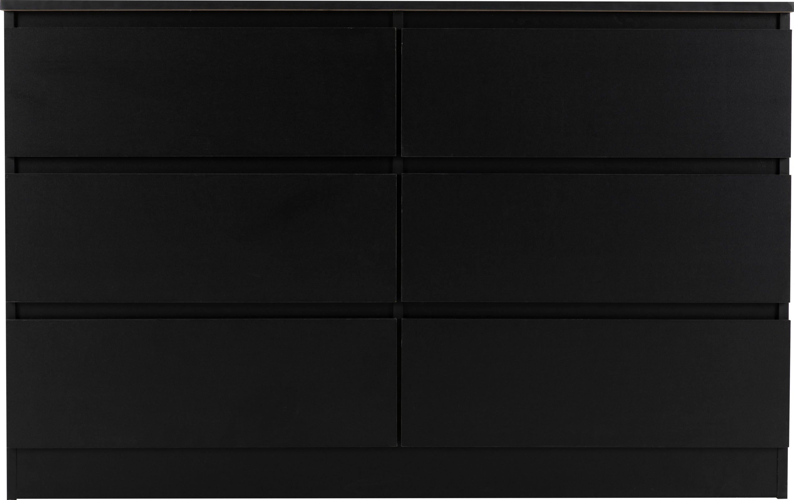 black 6 drawer chest of drawers
