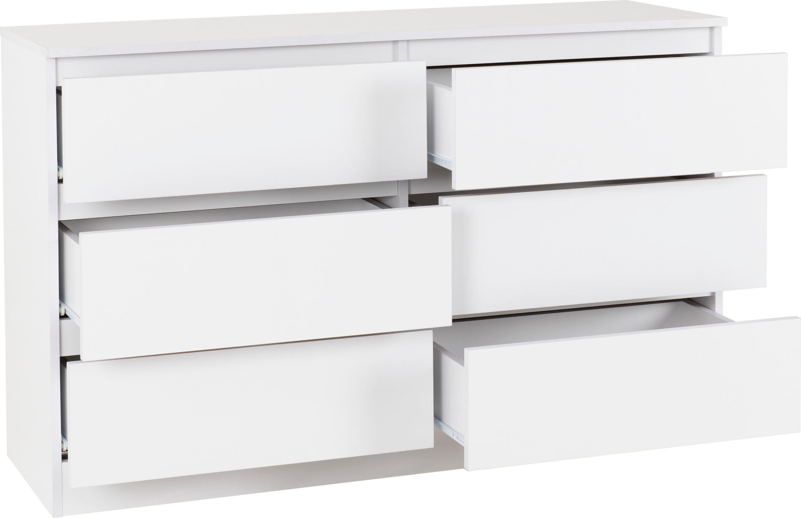 6 drawer chest of drawers white