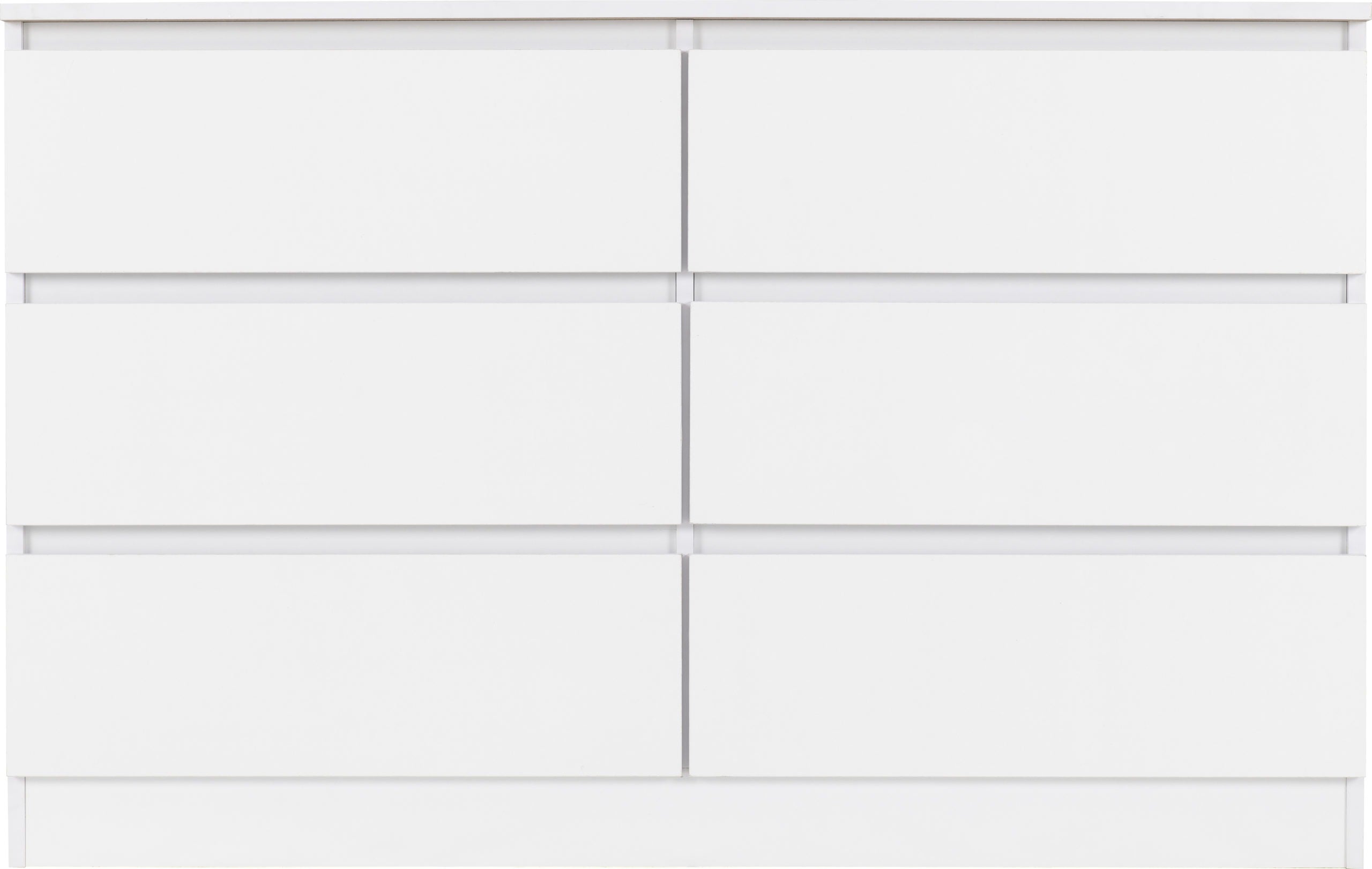 6 white drawers