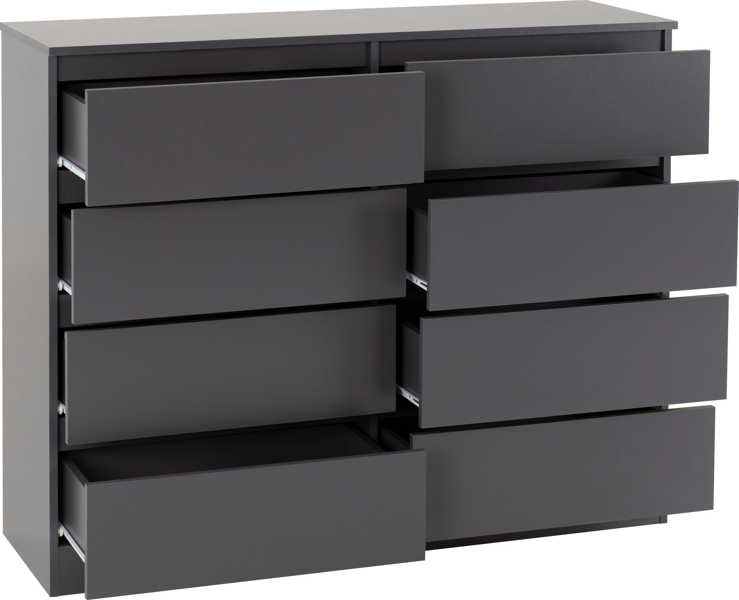 8 drawer chest of drawers grey