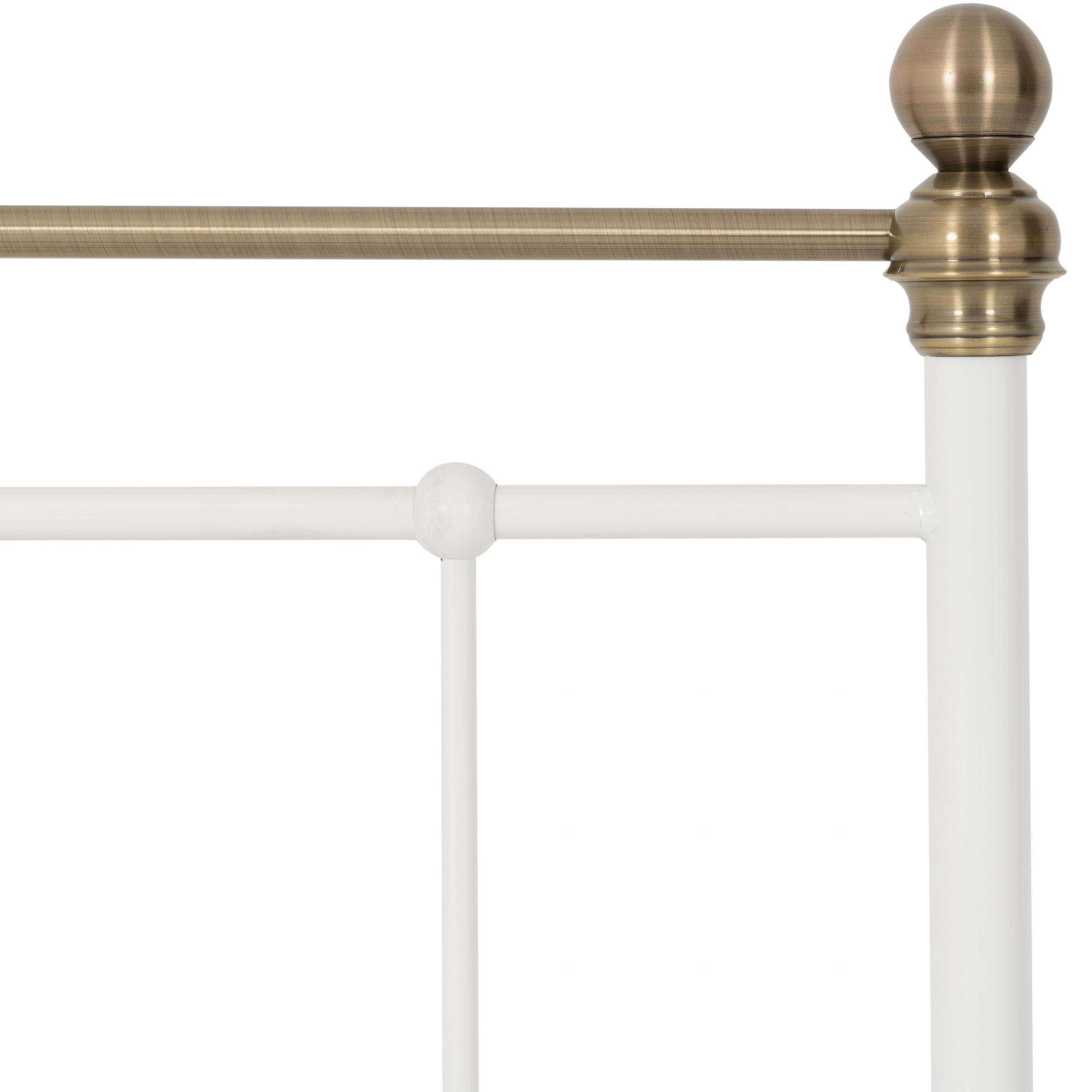 Marlborough 3' Bed White/Antique Brass