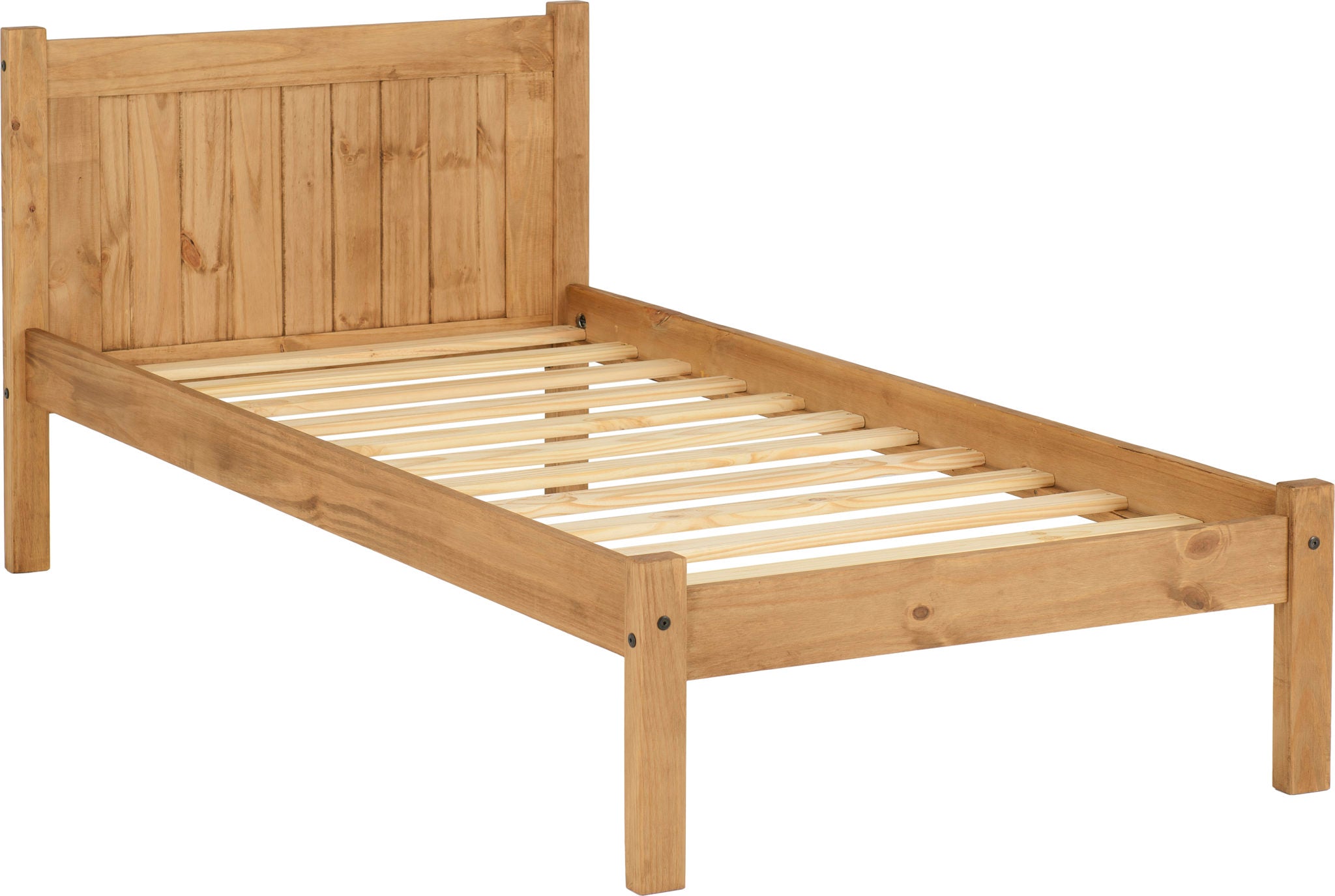 waxed pine double bed frame