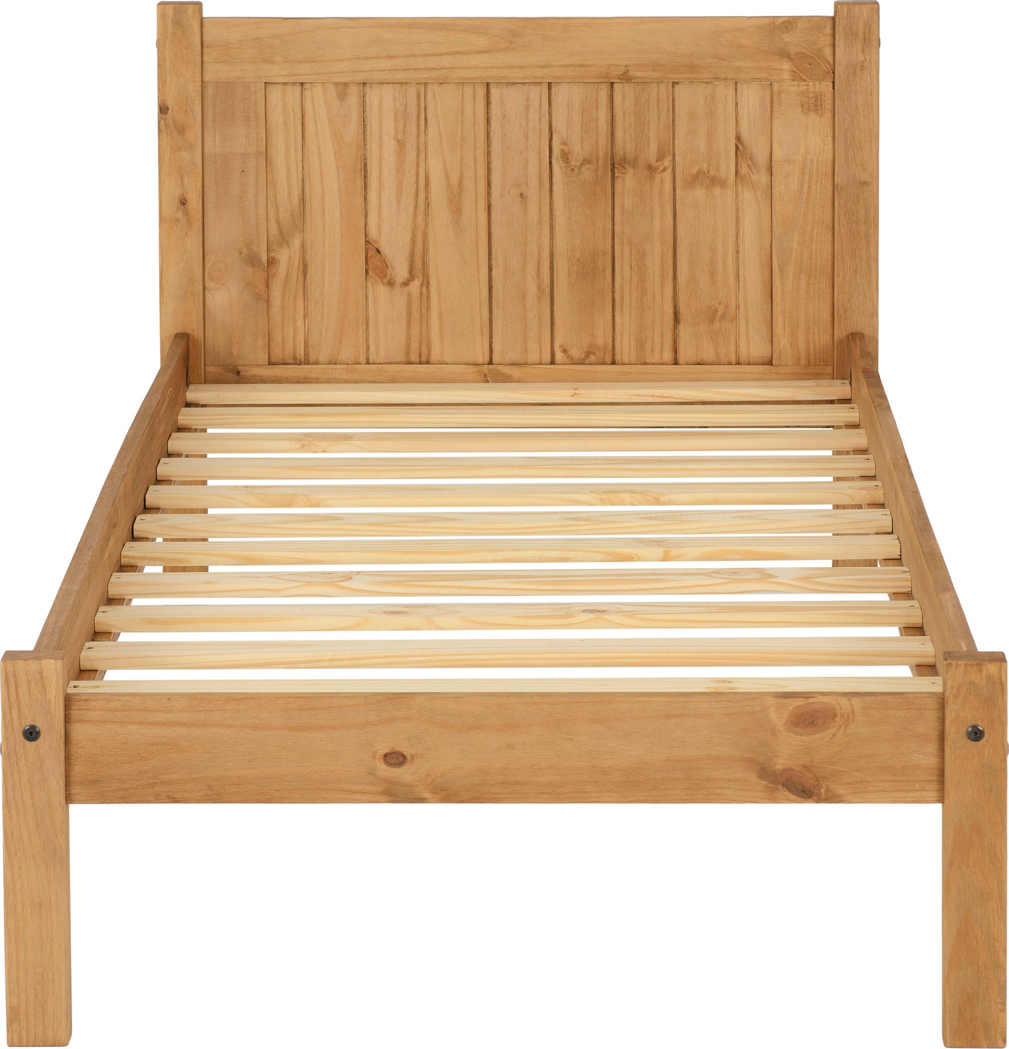 waxed pine double bed