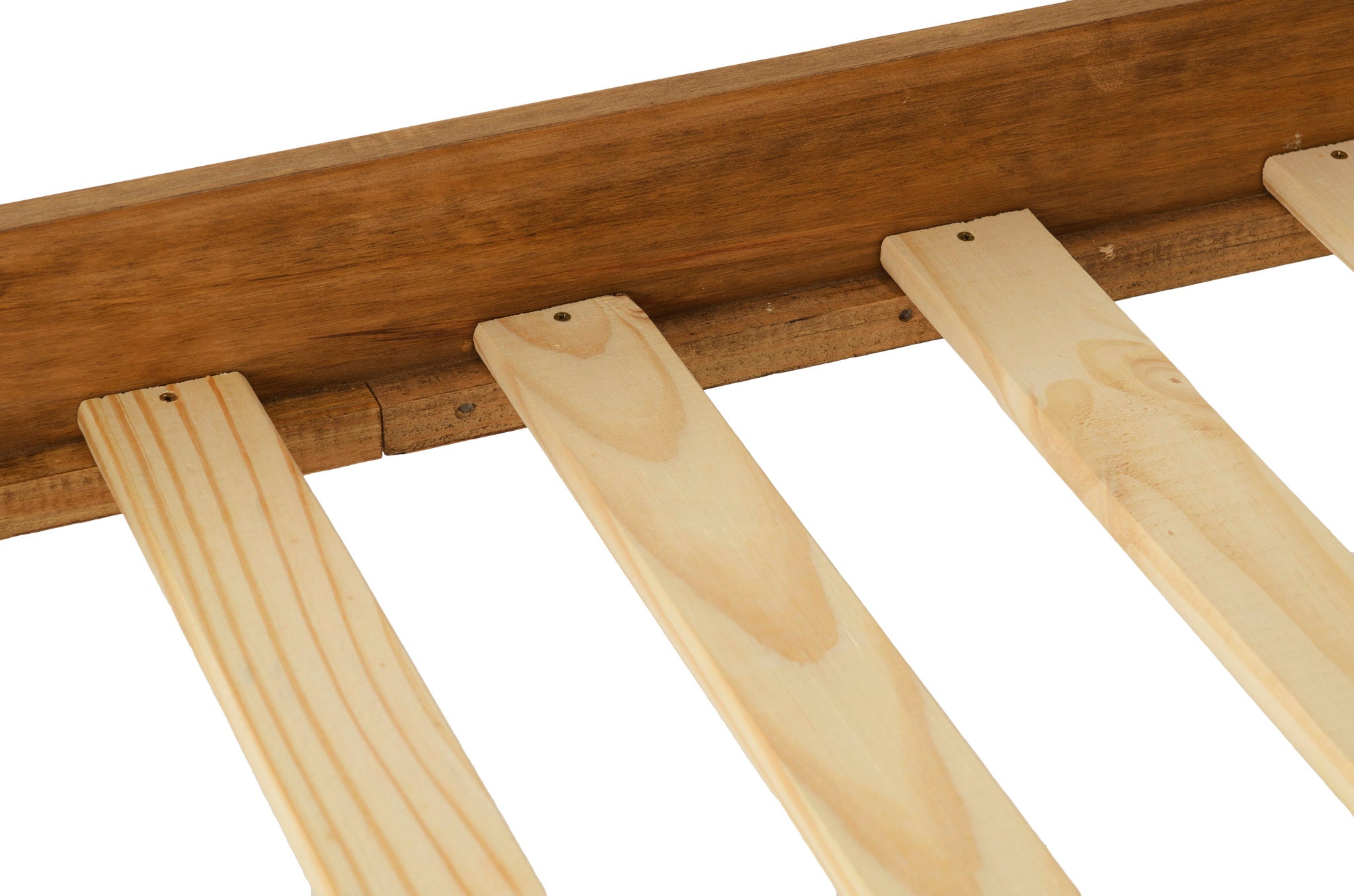 waxed pine double bed frame