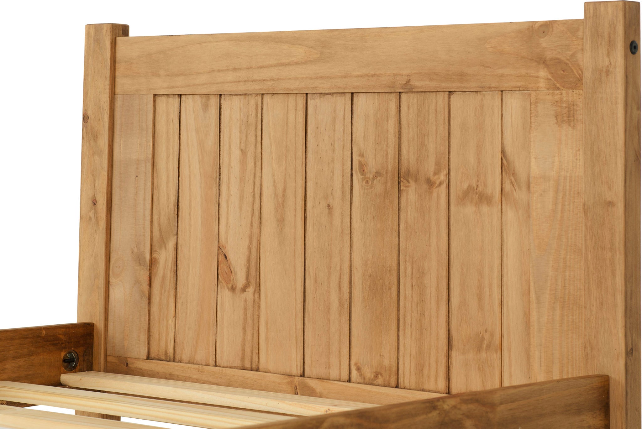 waxed pine double bed