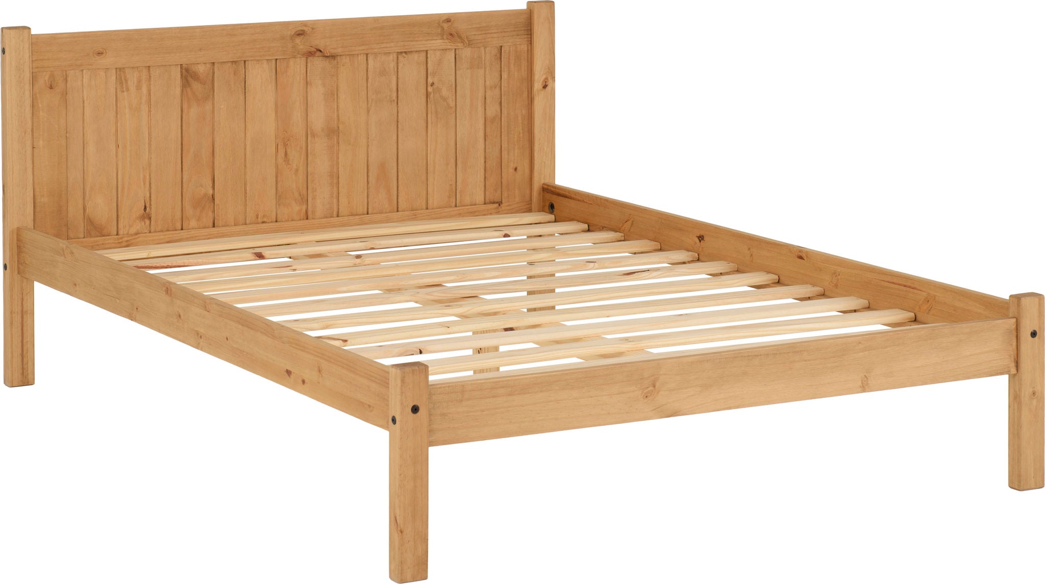waxed pine double bed