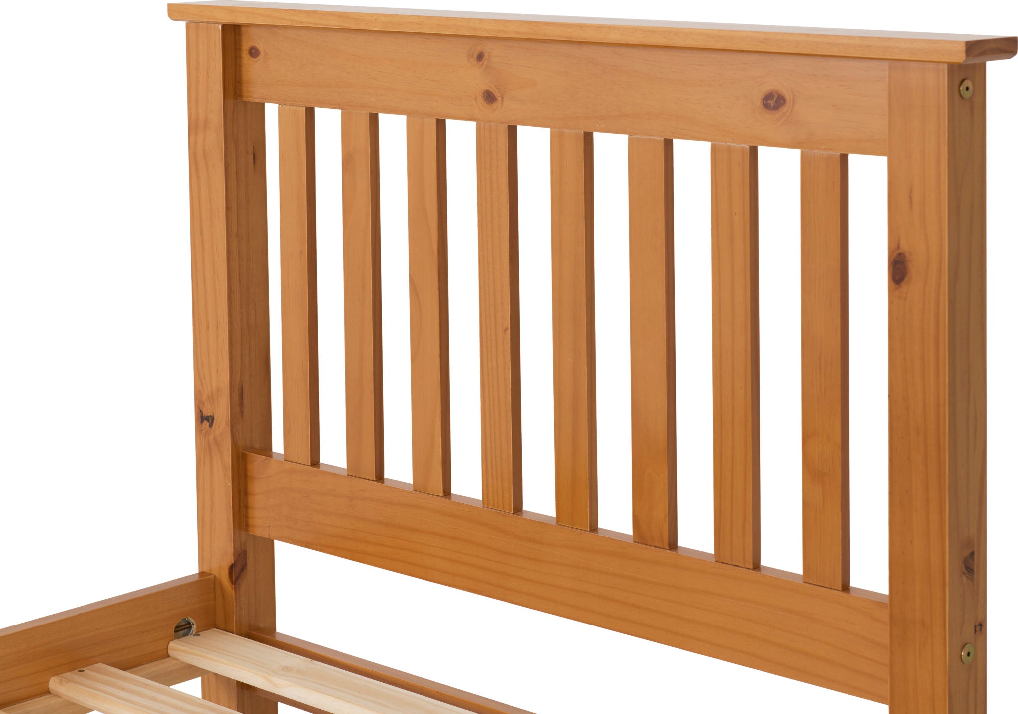 wooden double bed frame low foot end