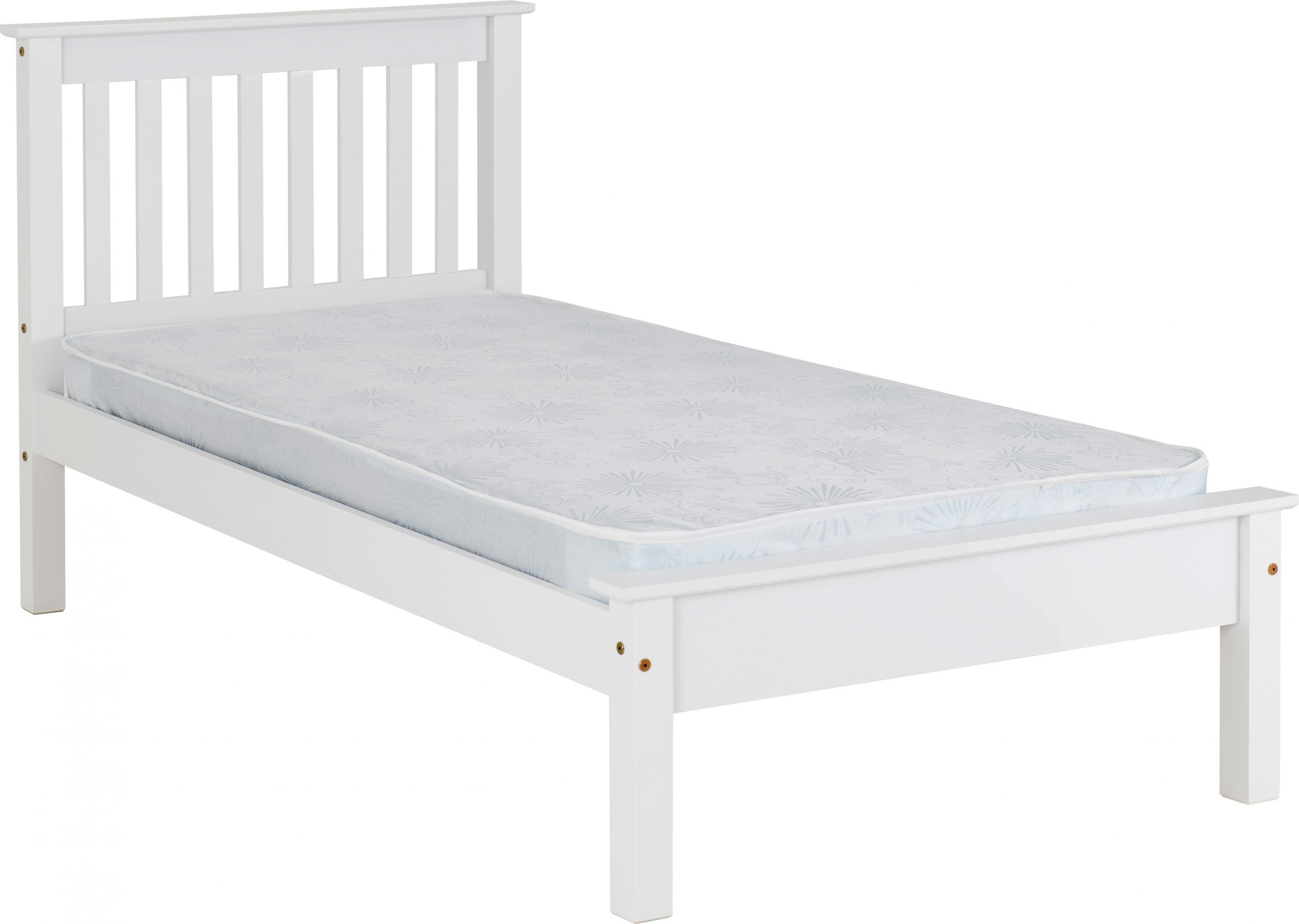 Monaco 3' Bed Low Foot End White