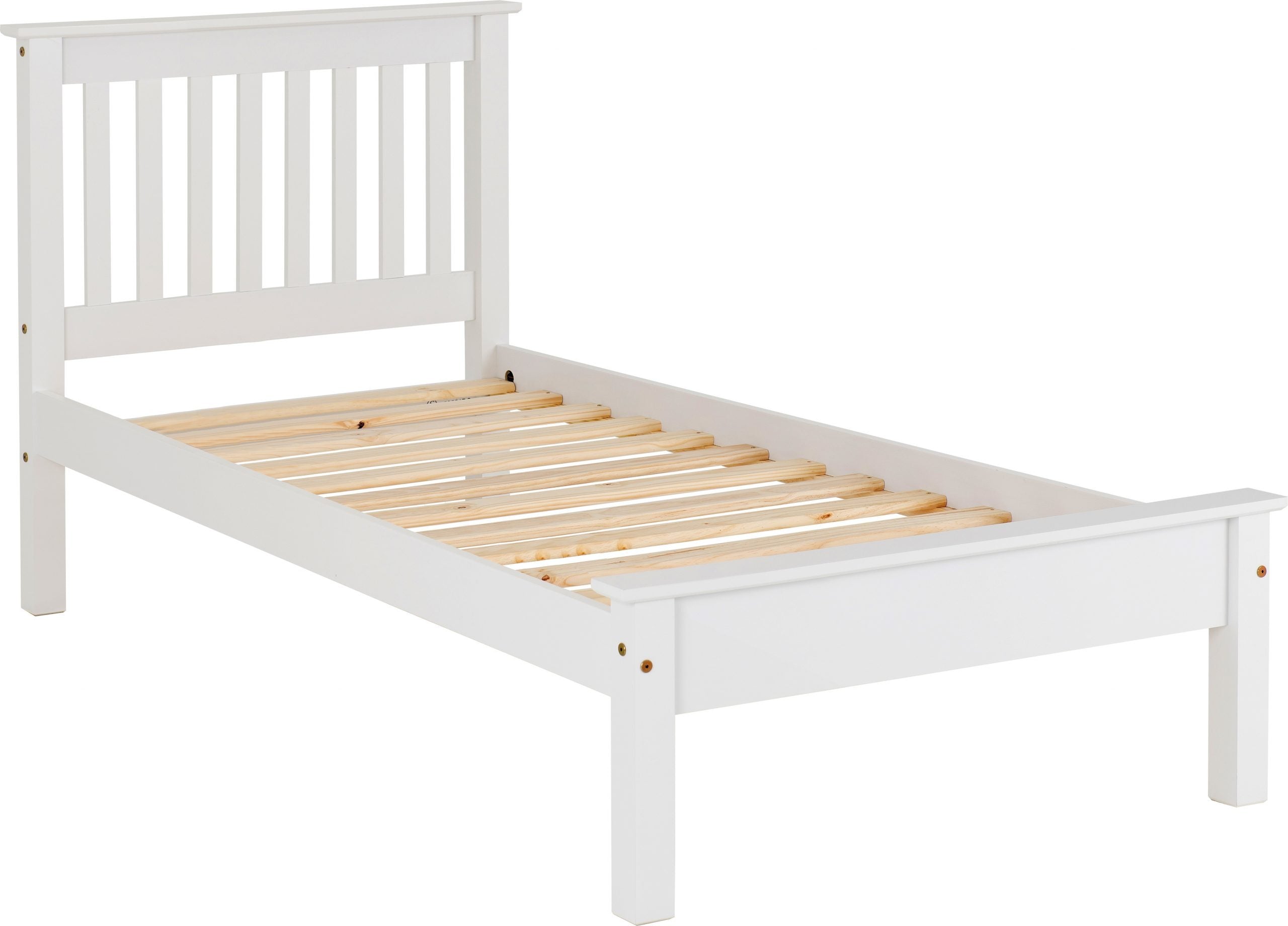 white low end bed frame