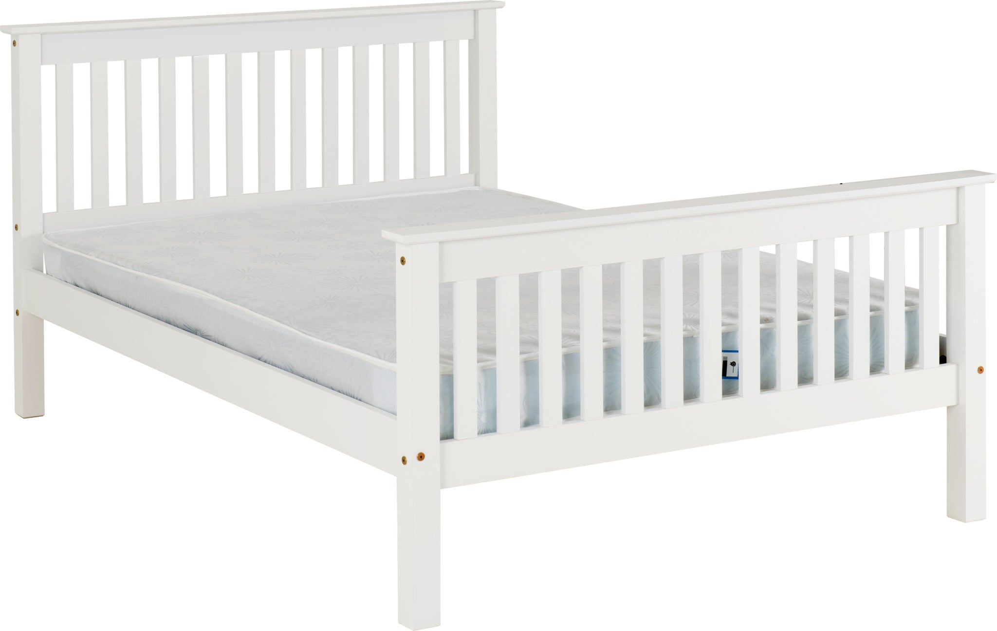Monaco 4'6" Bed High Foot End White