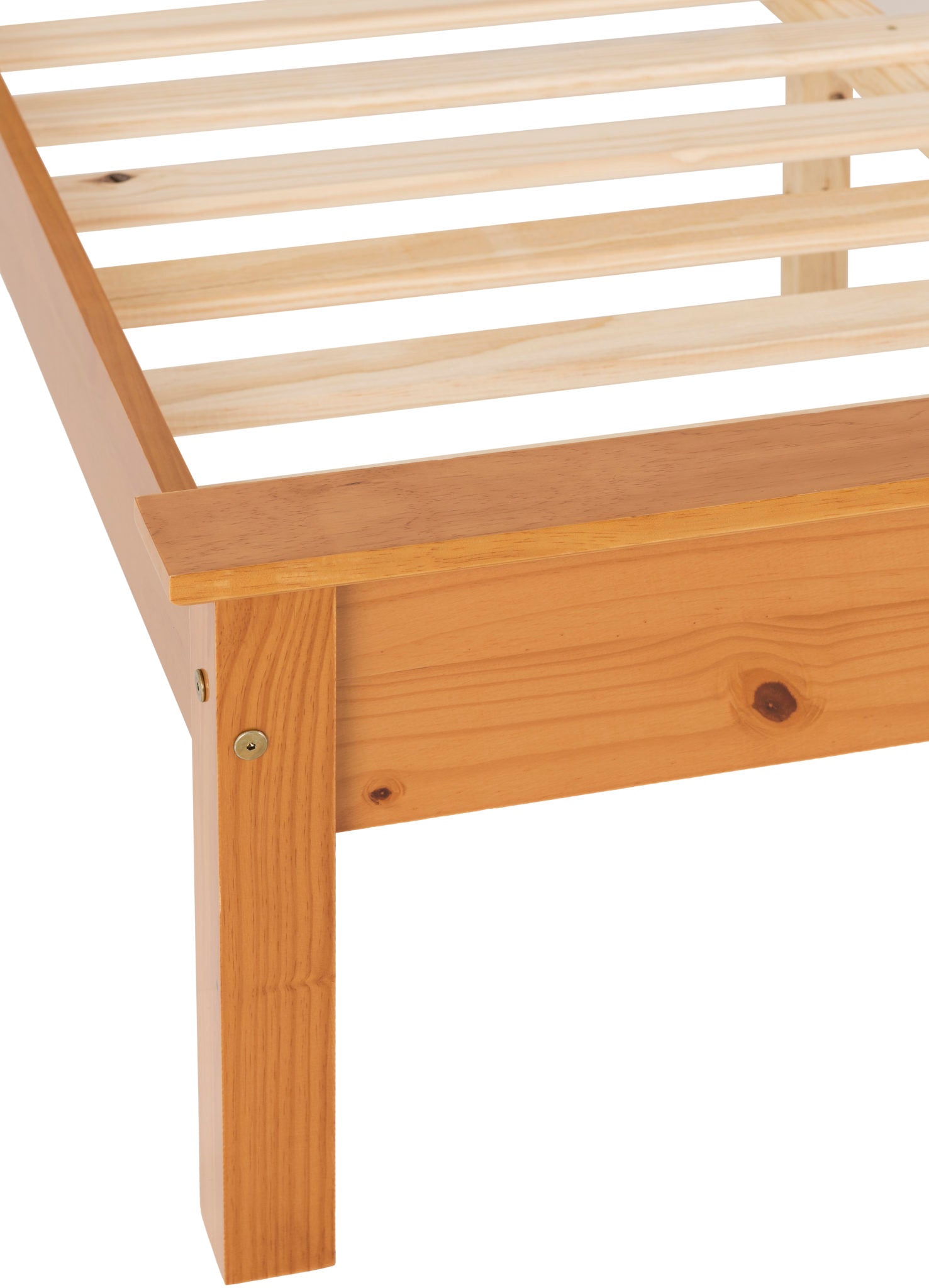wooden double bed frame low foot end