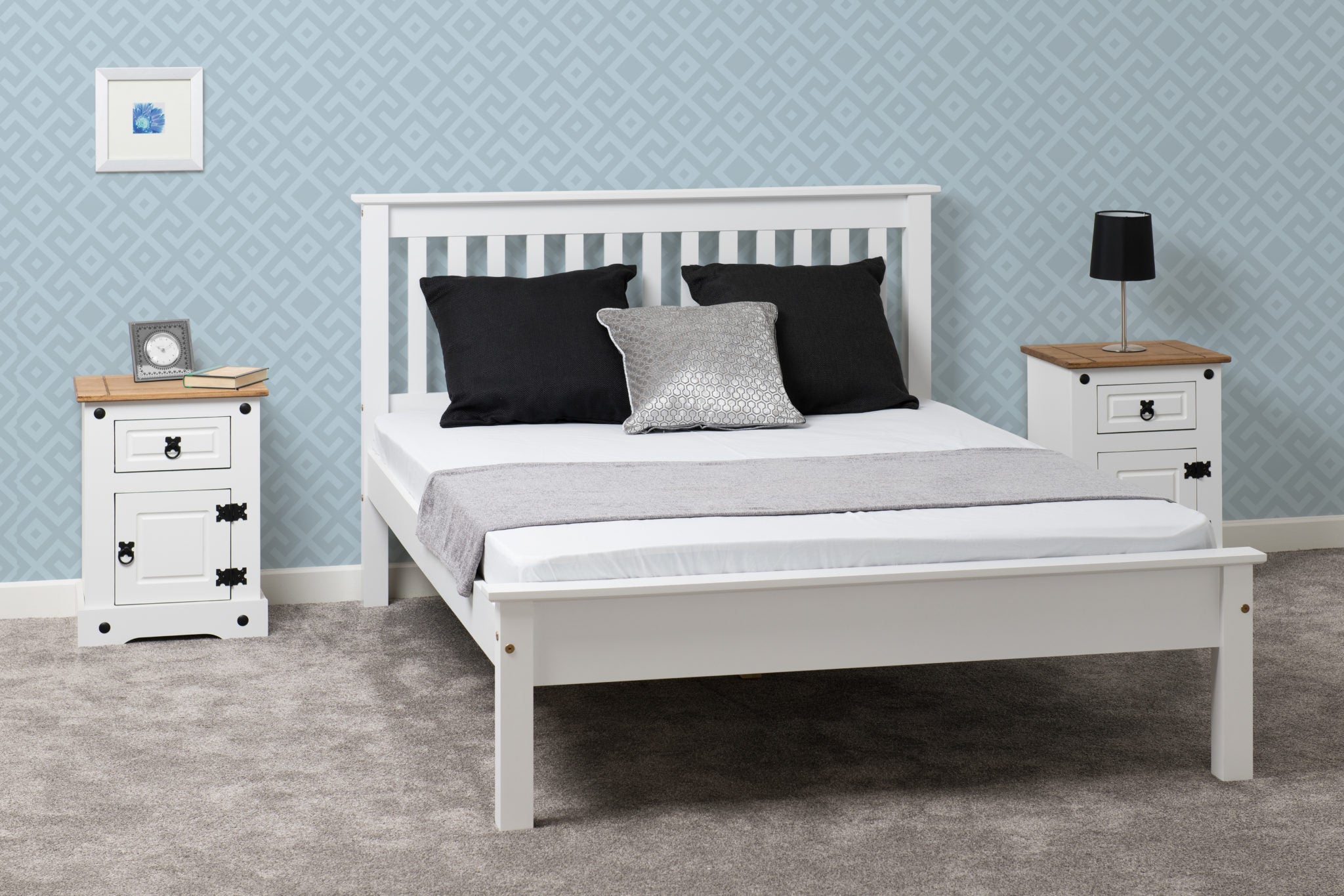 Monaco 4'6" Bed Low Foot End White
