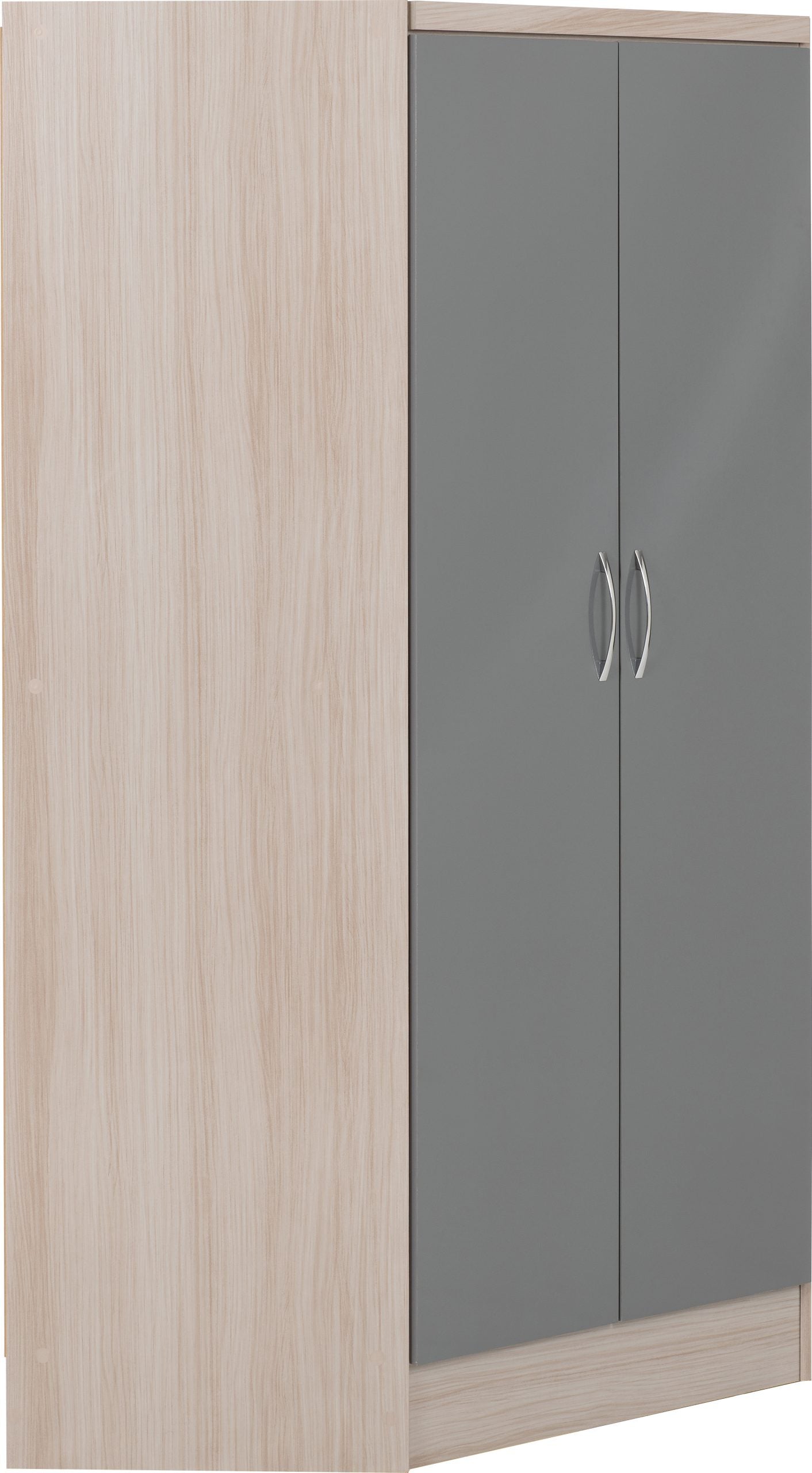 grey high gloss wardrobe