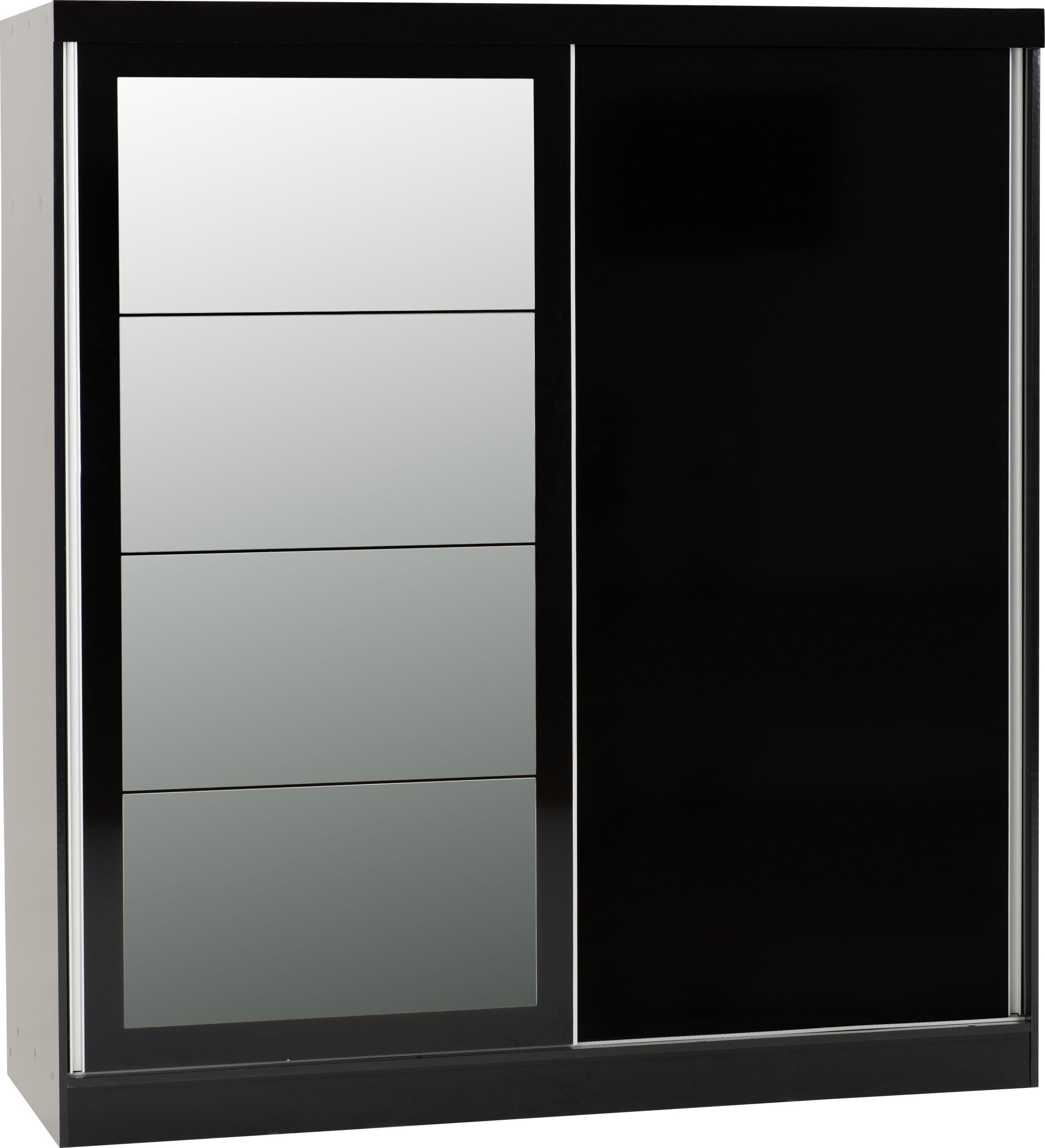 2 Door Sliding Wardrobe Black Gloss