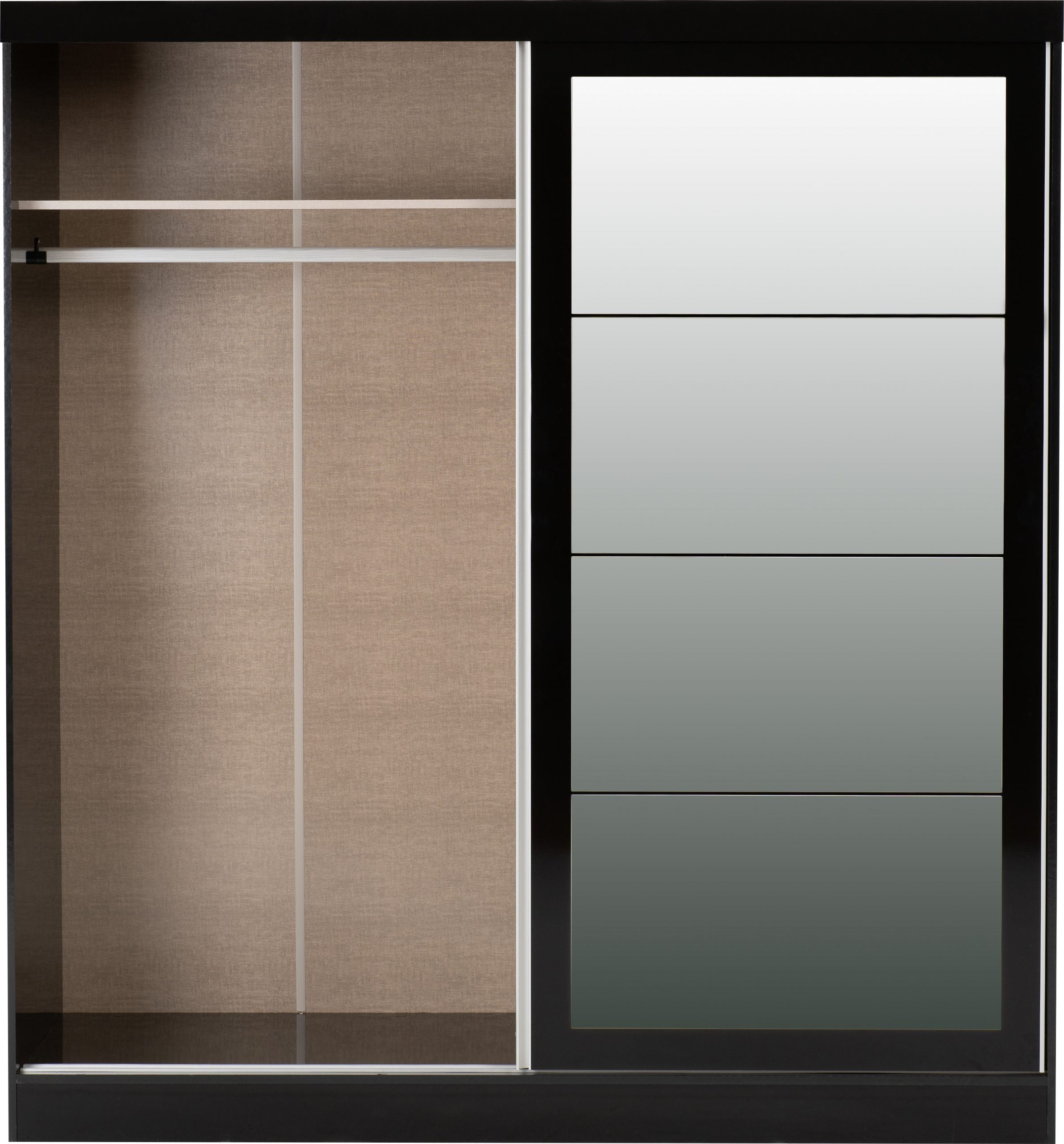 black gloss wardrobe with drawers
