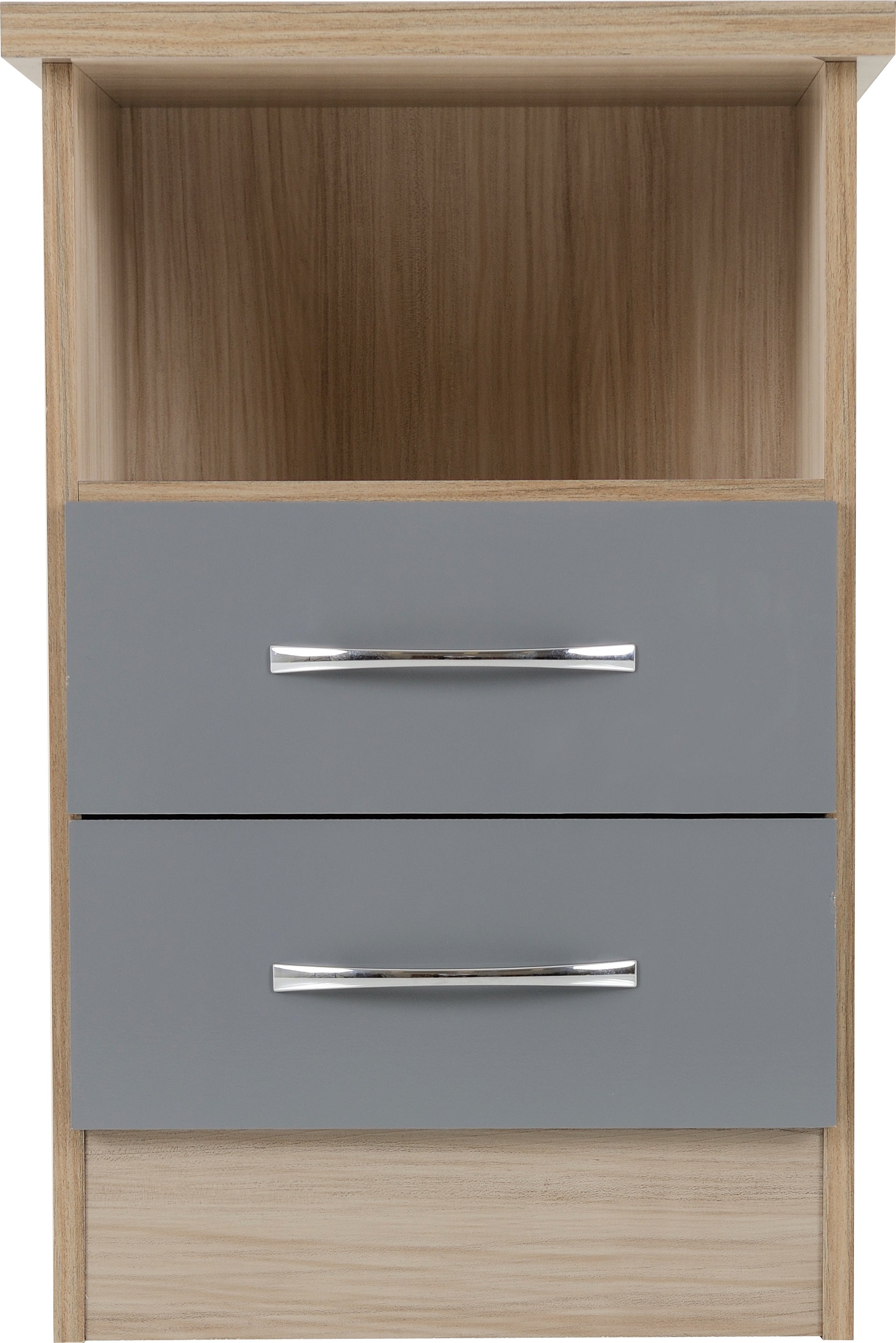 gloss grey bedside table