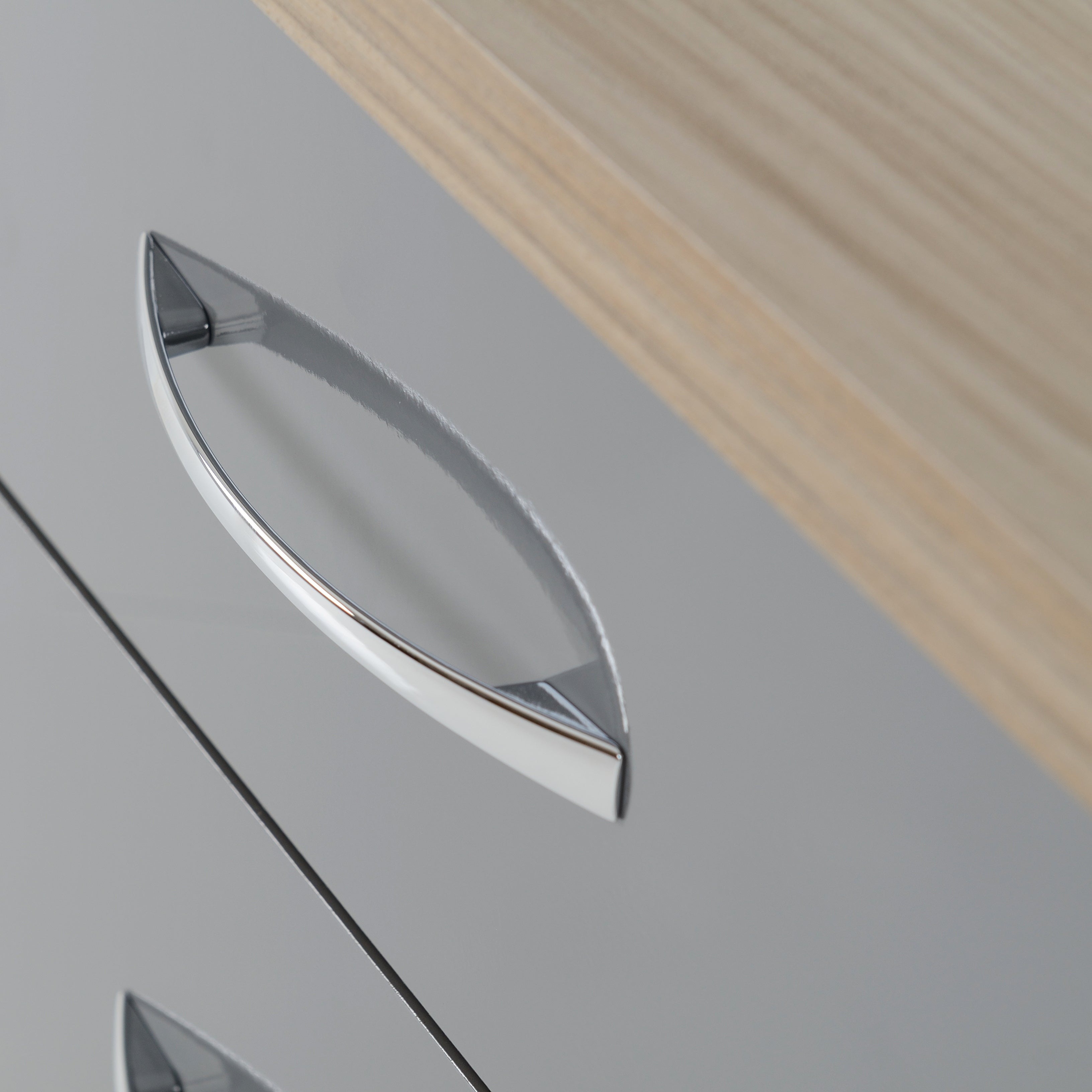 grey gloss bedside drawers