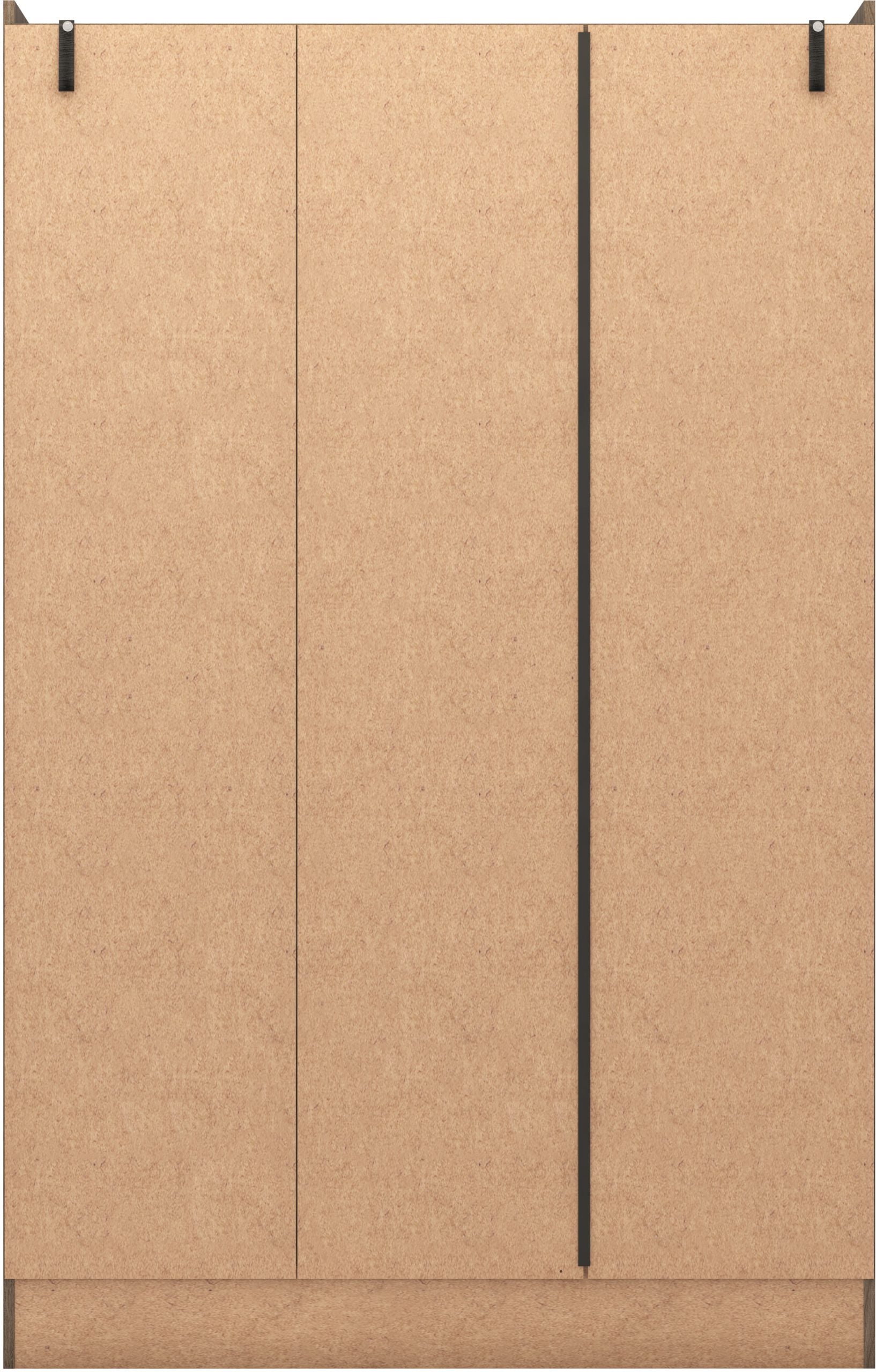 Nevada 3 Door 2 Drawer Mirrored Wardrobe Rustic Oak Effect