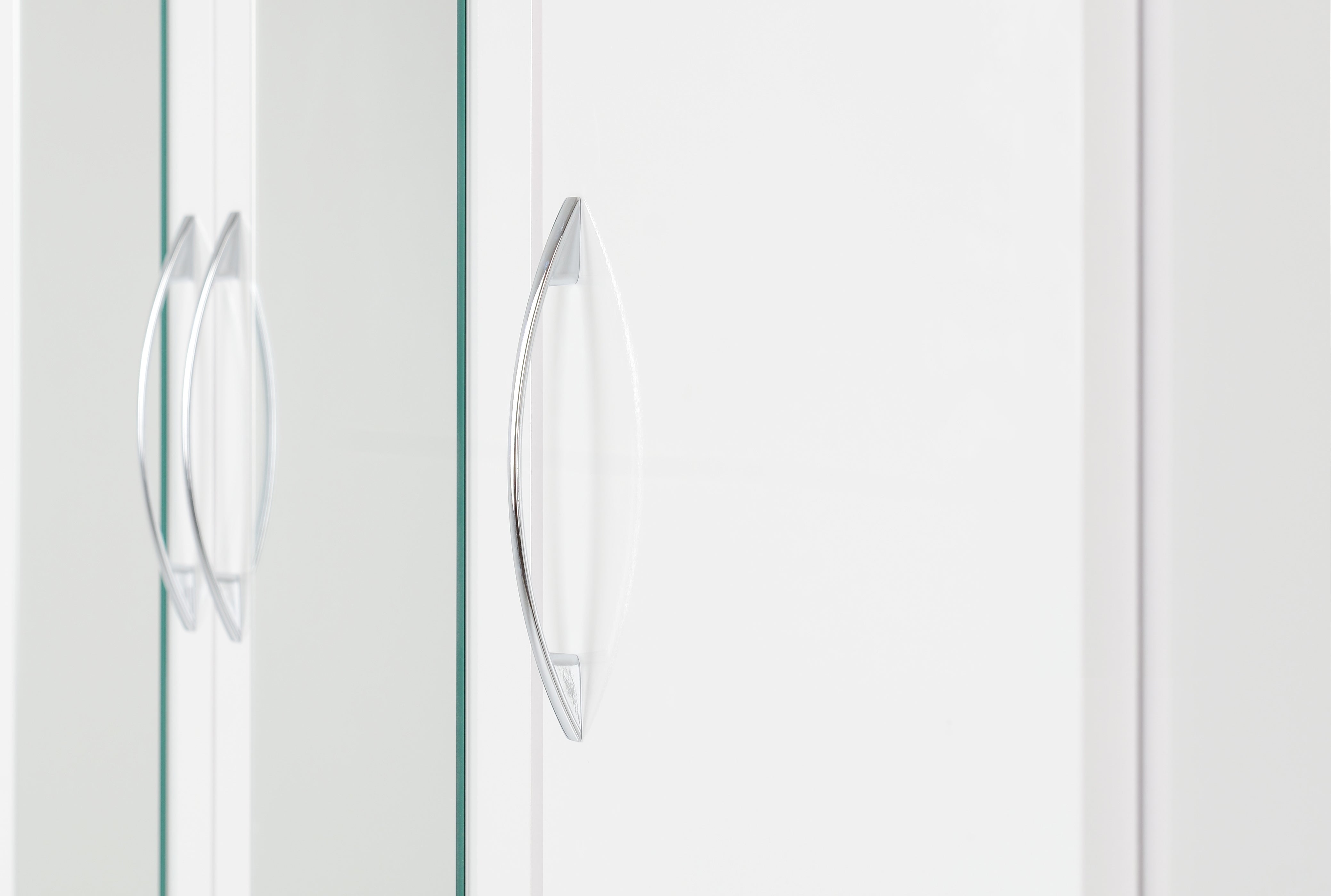 Nevada 3 Door 2 Drawer Mirrored Wardrobe White Gloss