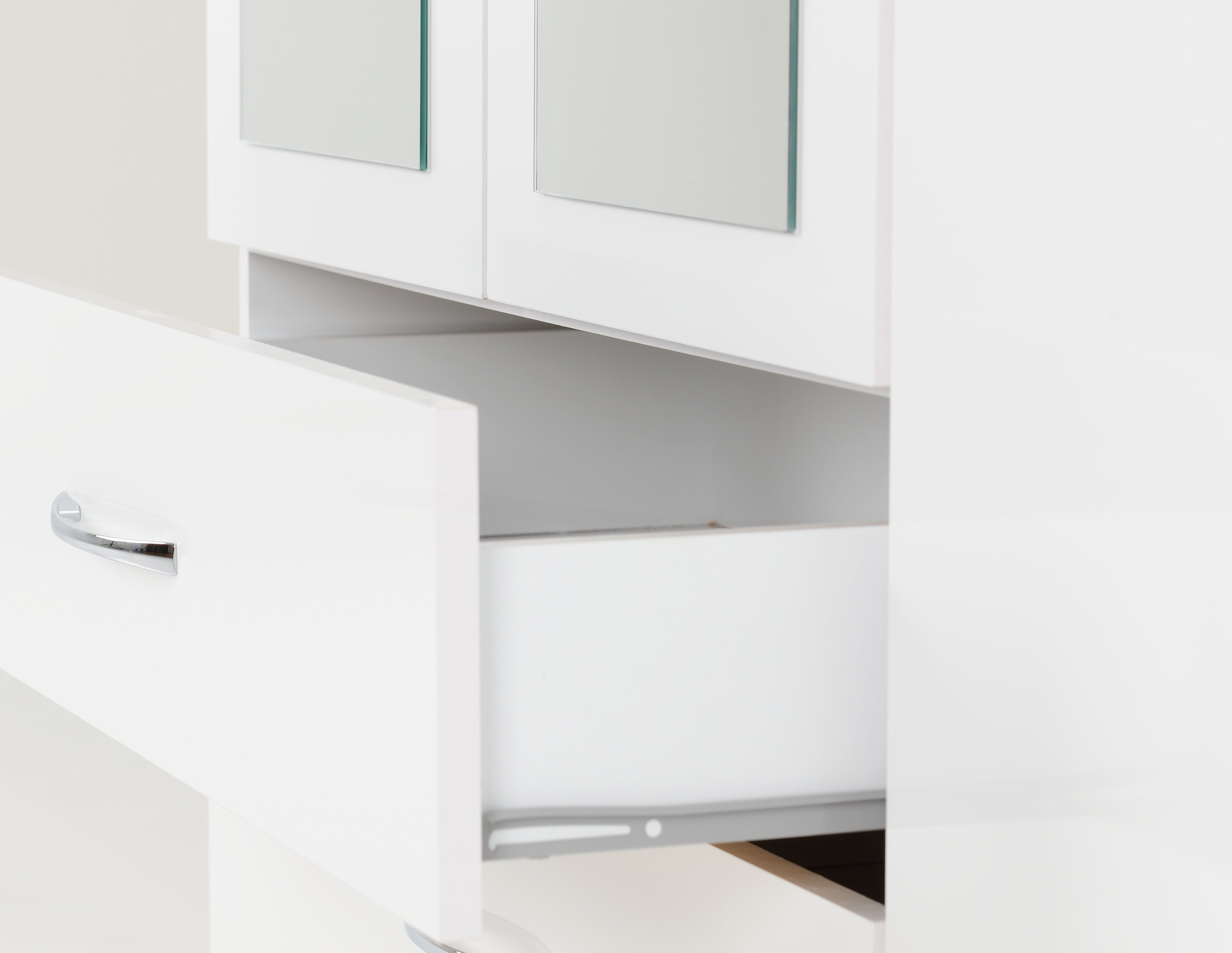 Nevada 3 Door 2 Drawer Mirrored Wardrobe White Gloss
