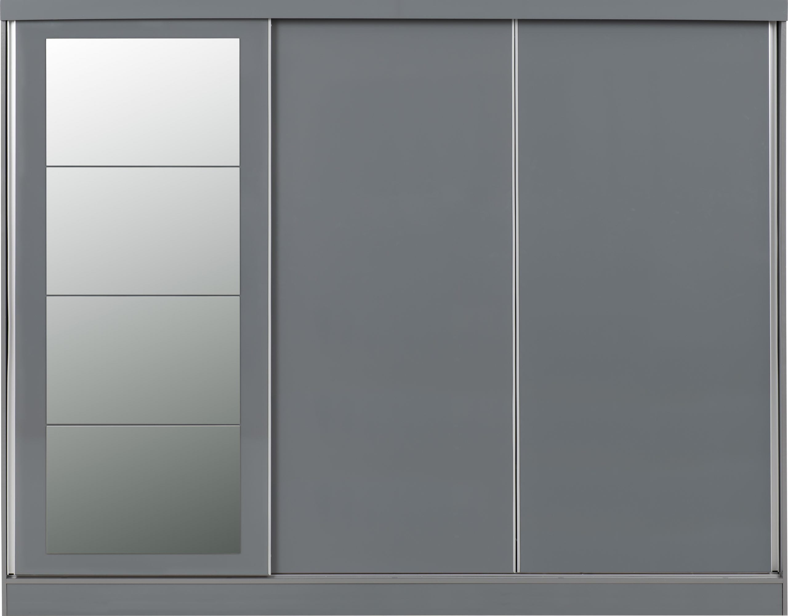 Nevada 3 Door Sliding Wardrobe Grey Gloss