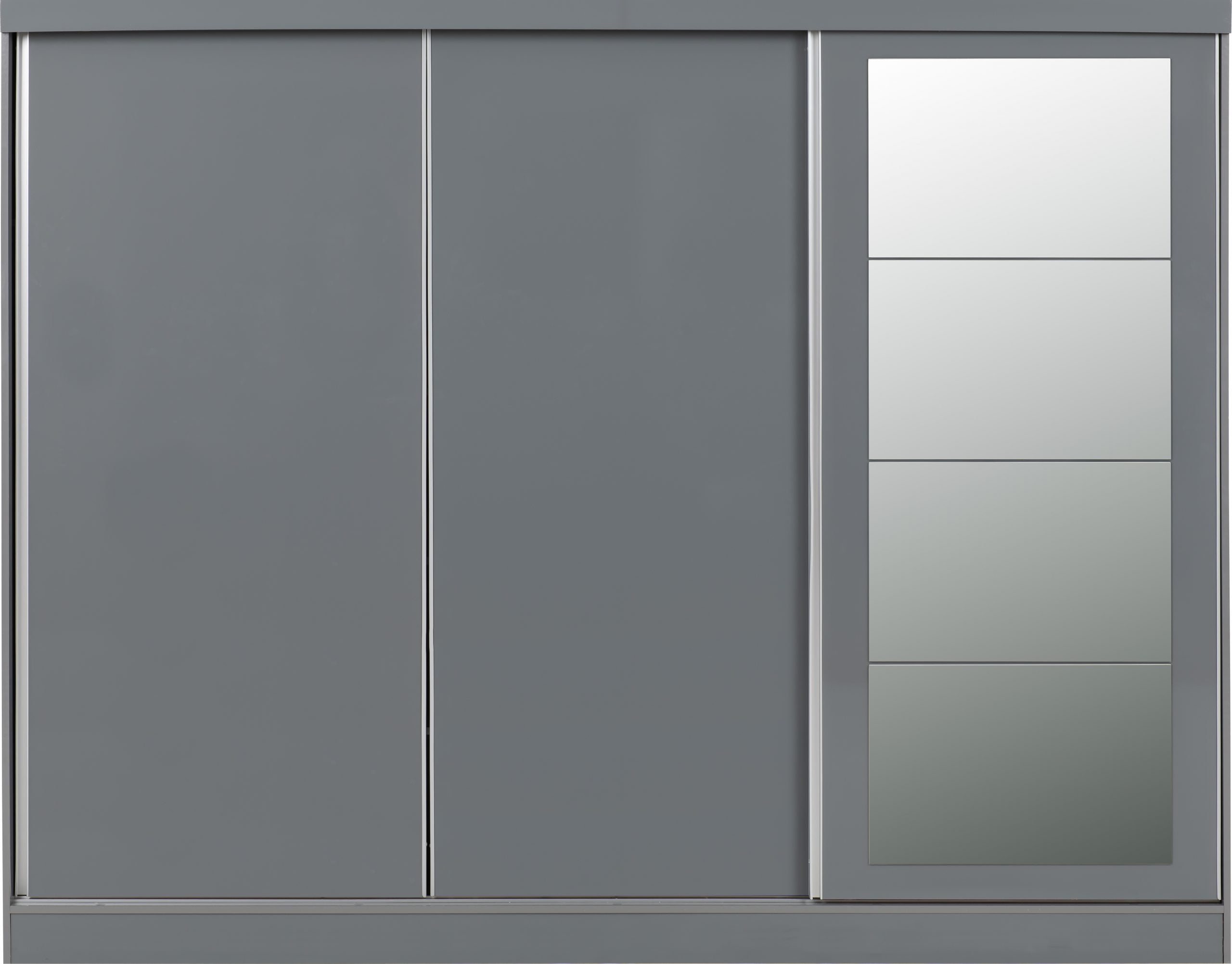 Nevada 3 Door Sliding Wardrobe Grey Gloss
