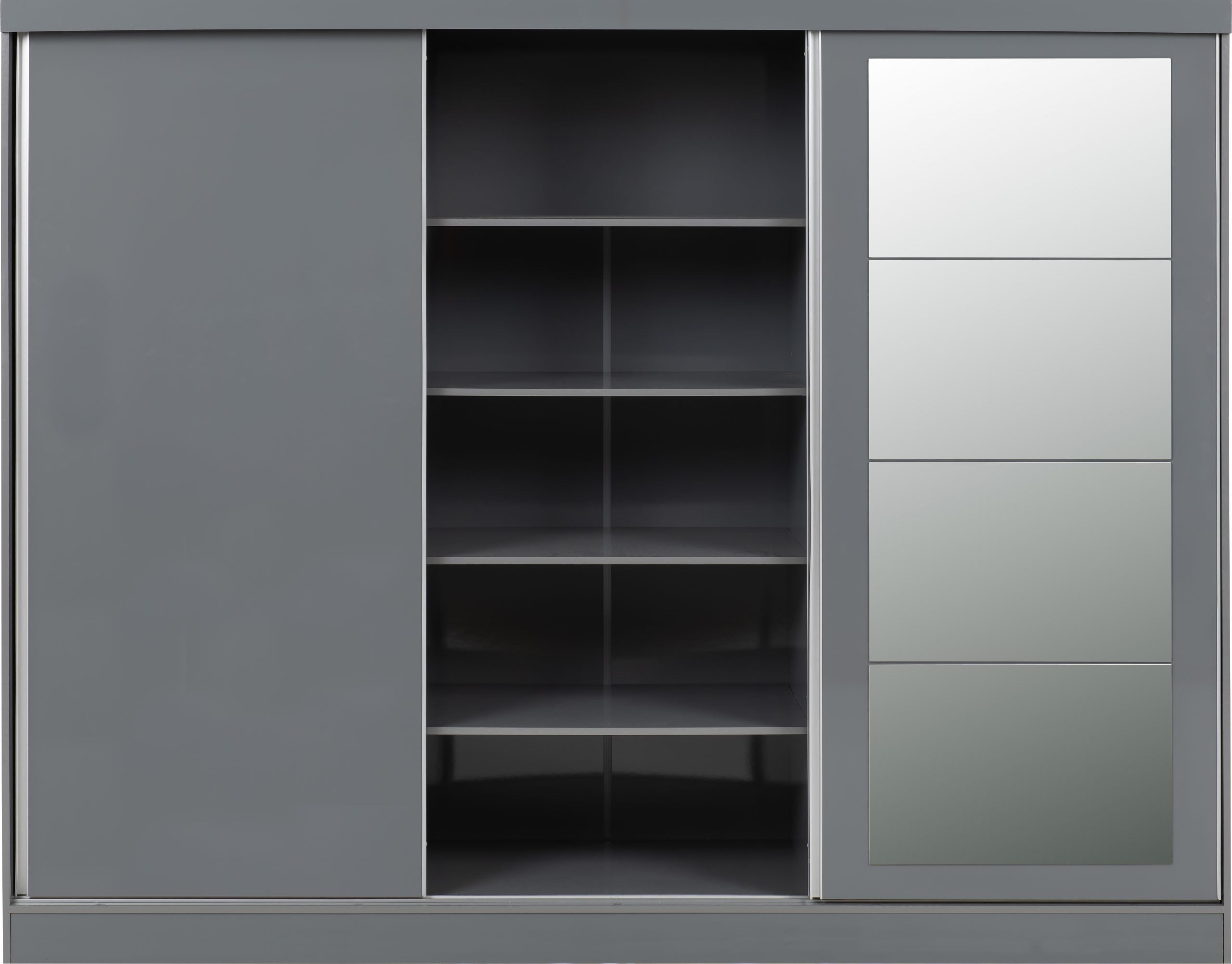 Nevada 3 Door Sliding Wardrobe Grey Gloss