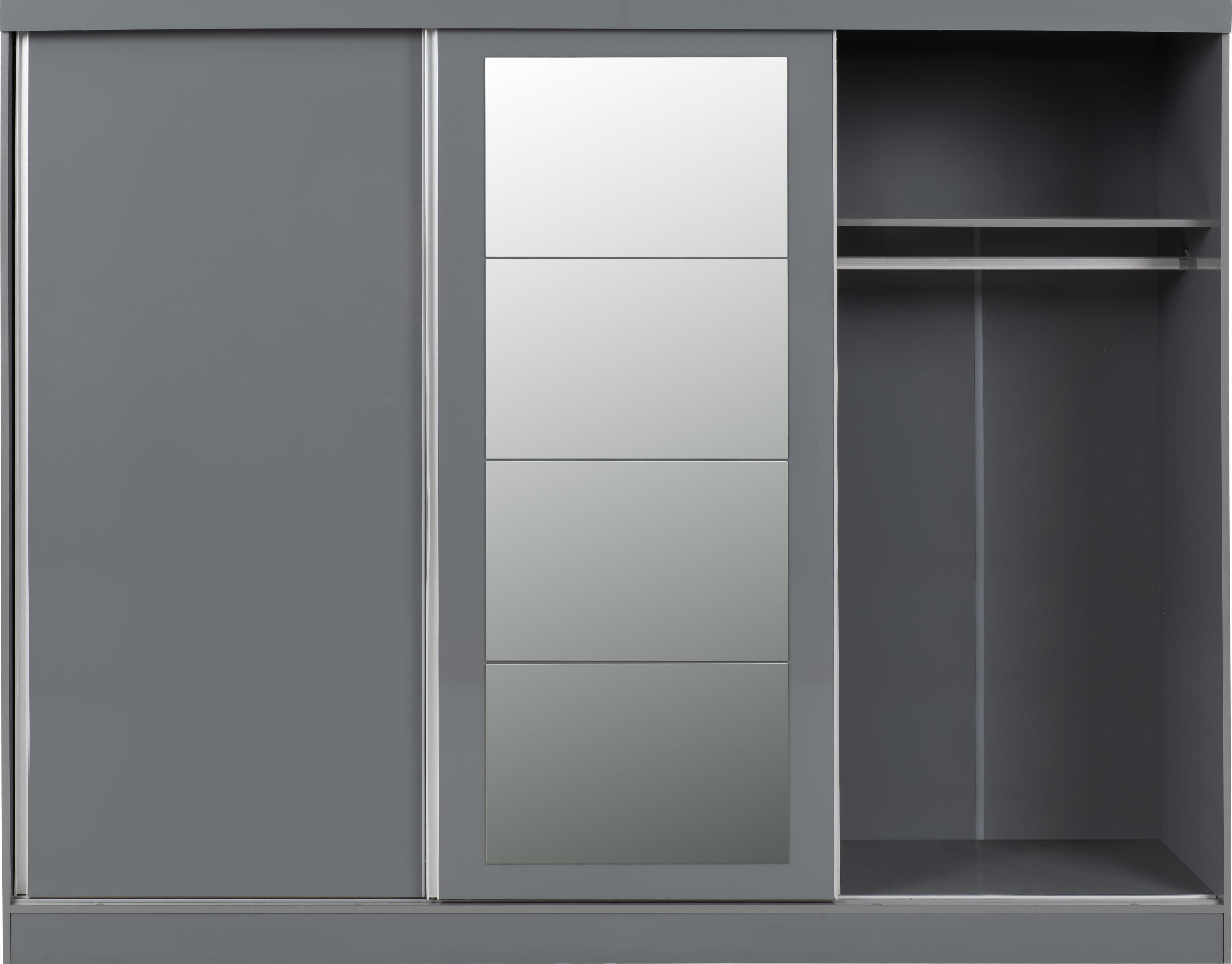 Nevada 3 Door Sliding Wardrobe Grey Gloss