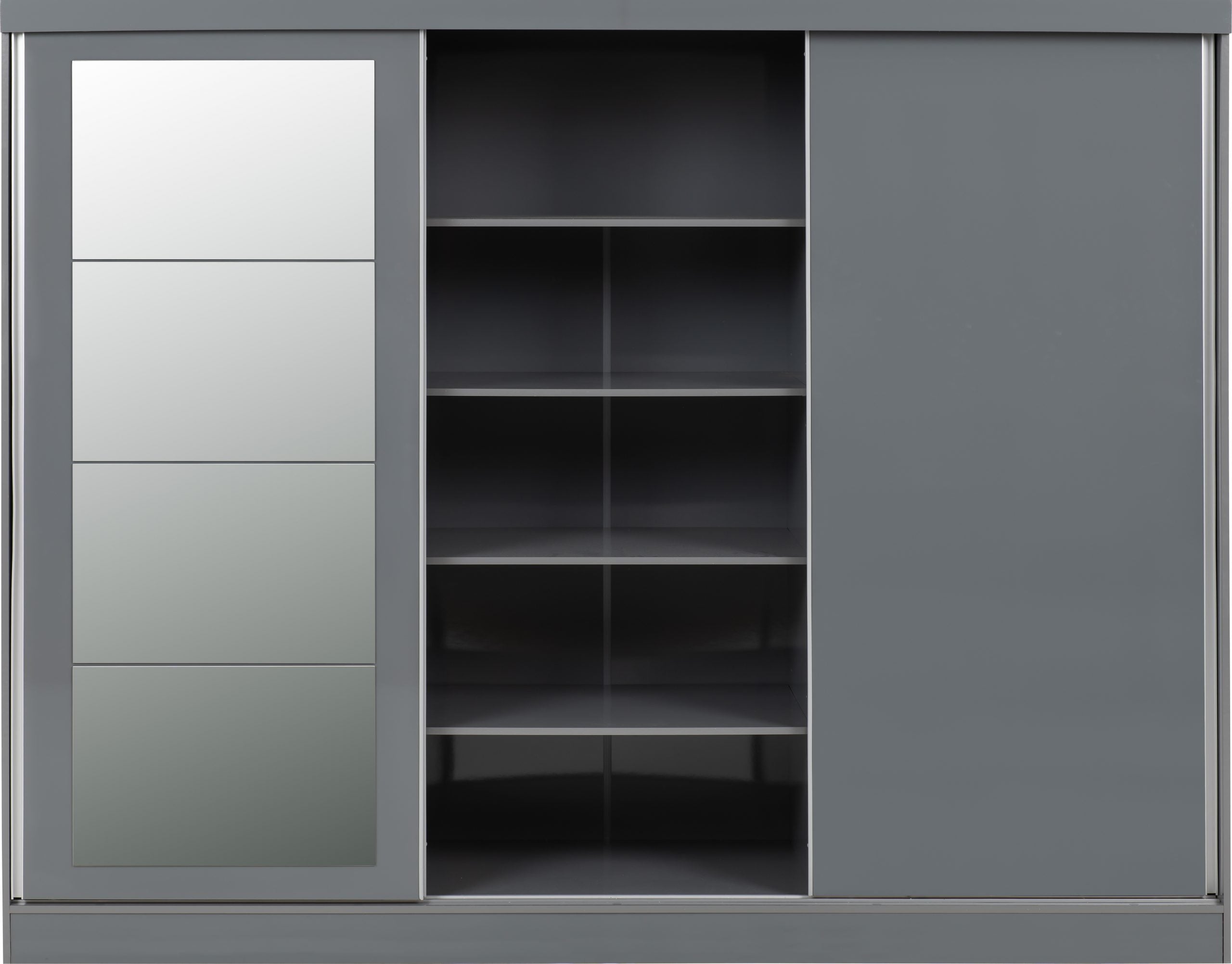 Nevada 3 Door Sliding Wardrobe Grey Gloss