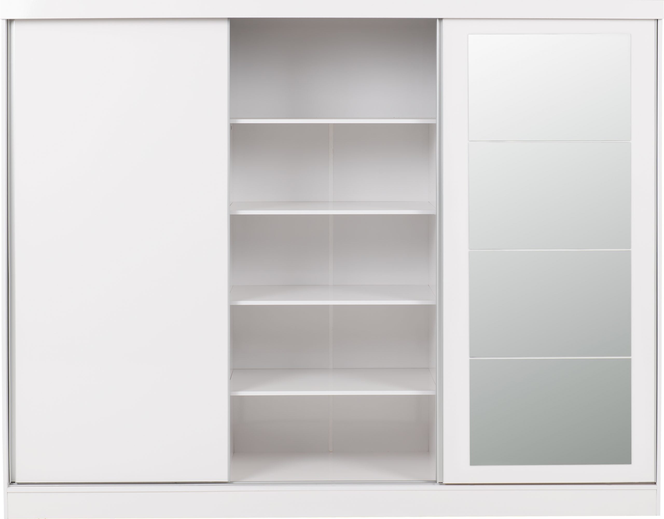 Nevada 3 Door Sliding Wardrobe White Gloss