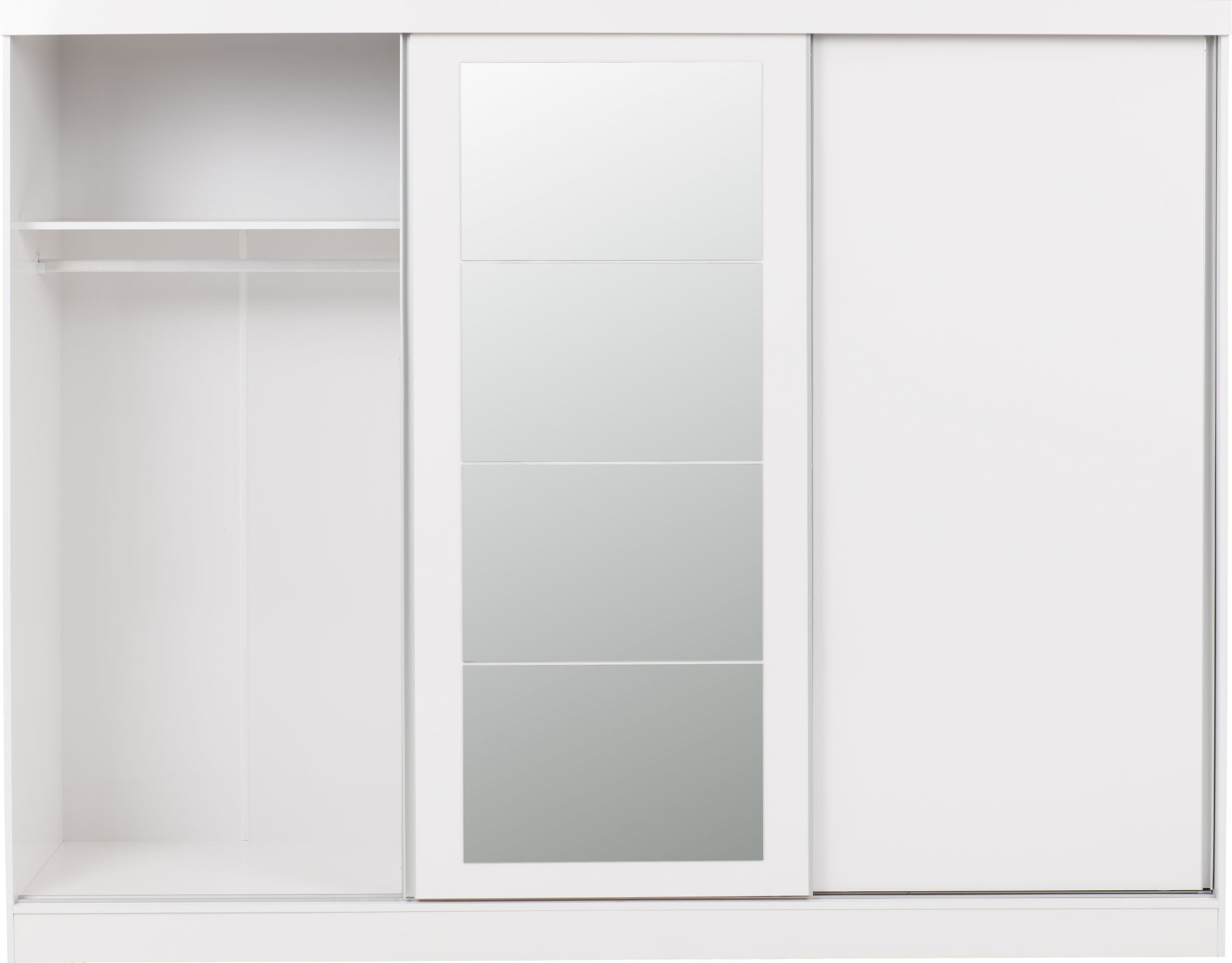 Nevada 3 Door Sliding Wardrobe White Gloss