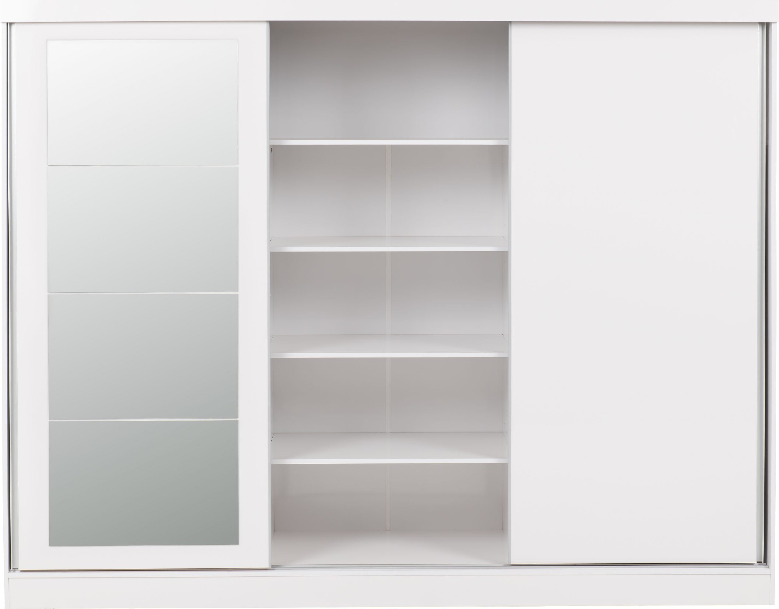 Nevada 3 Door Sliding Wardrobe White Gloss