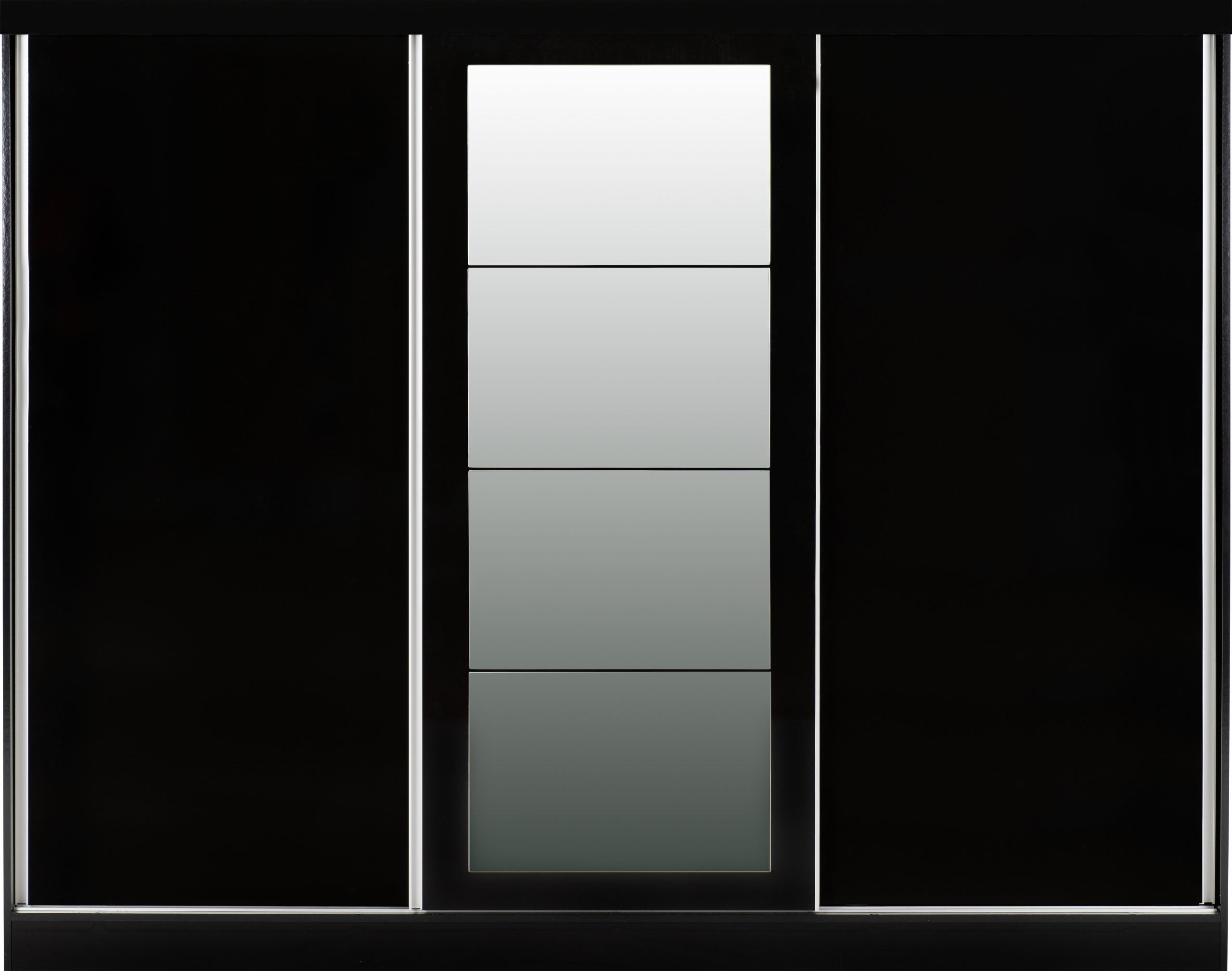 Nevada 3 Door Sliding Wardrobe Black Gloss