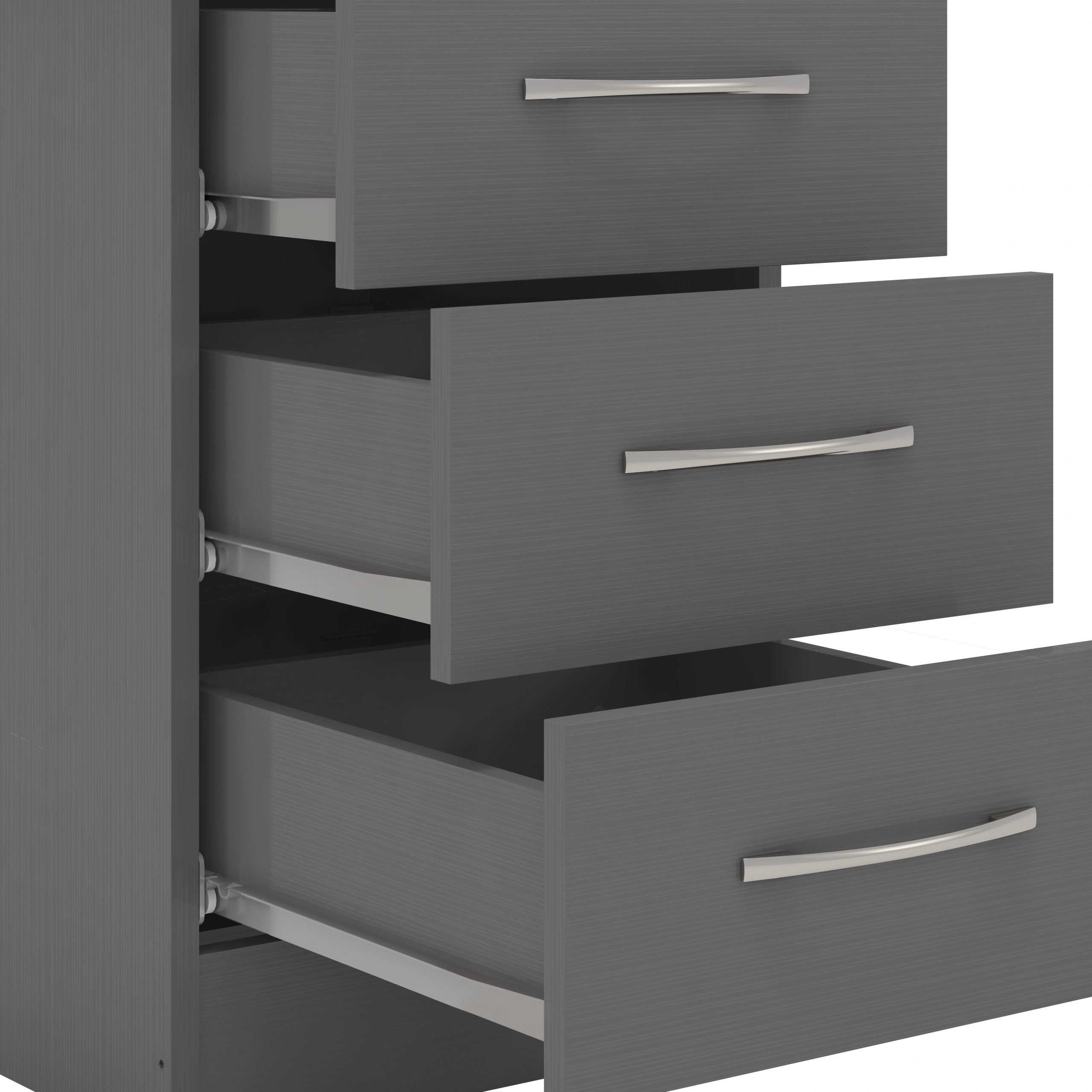 Nevada 3 Drawer Bedside 3D Effect Grey