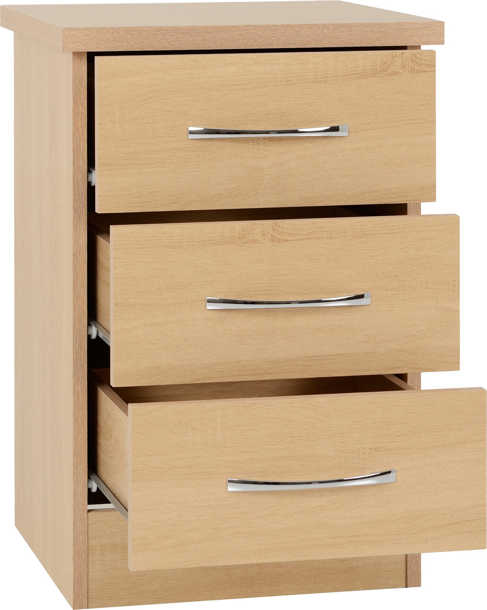 Nevada 3 Drawer Bedside Sonoma Oak Effect