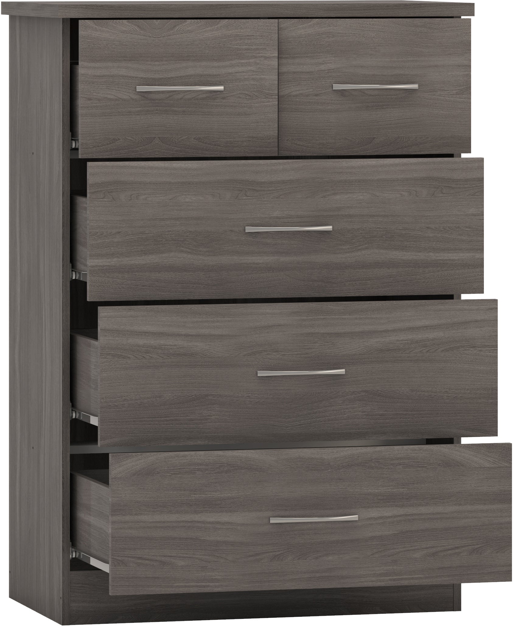 black wood grain chest of drawers