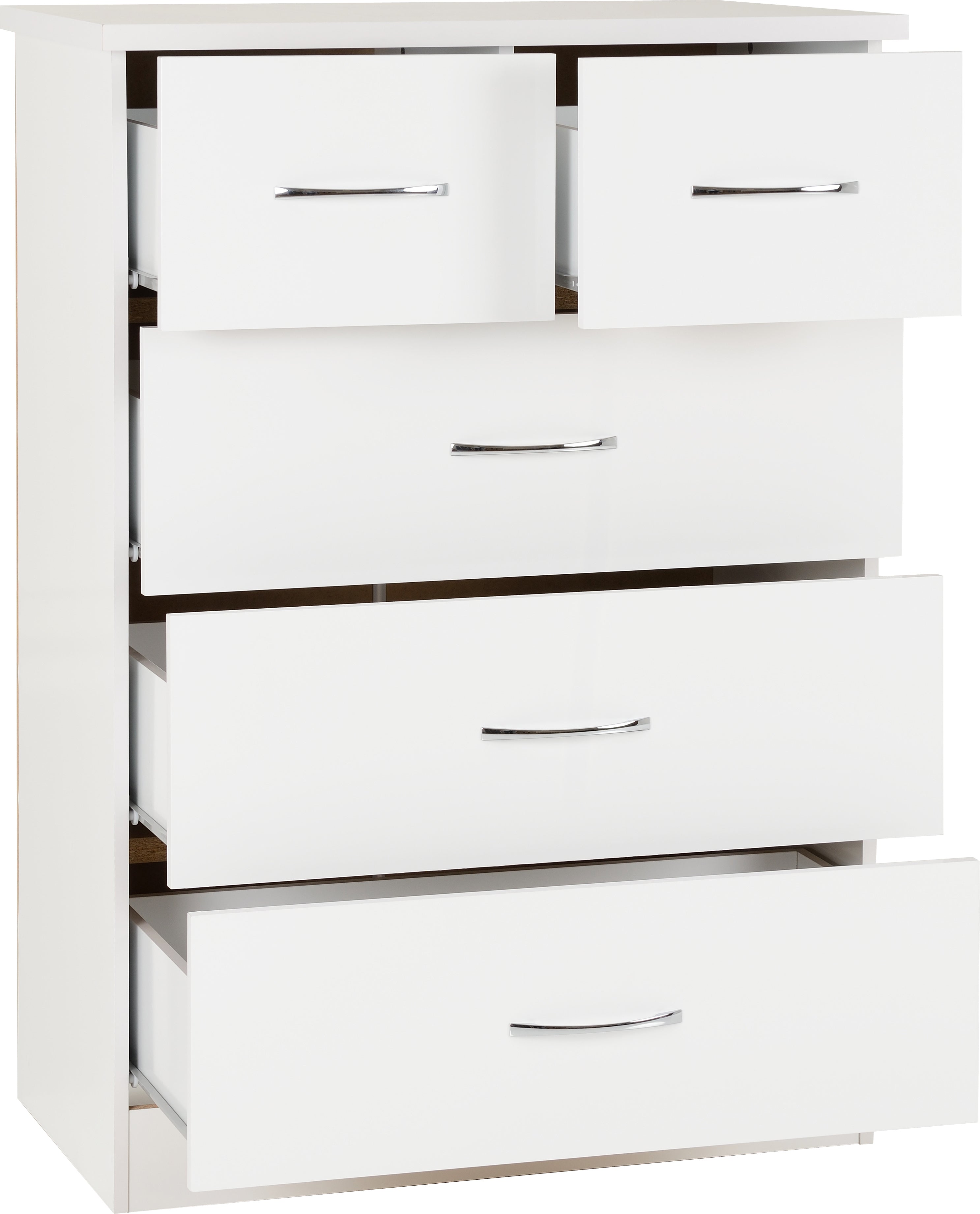 white gloss 6 drawer chest