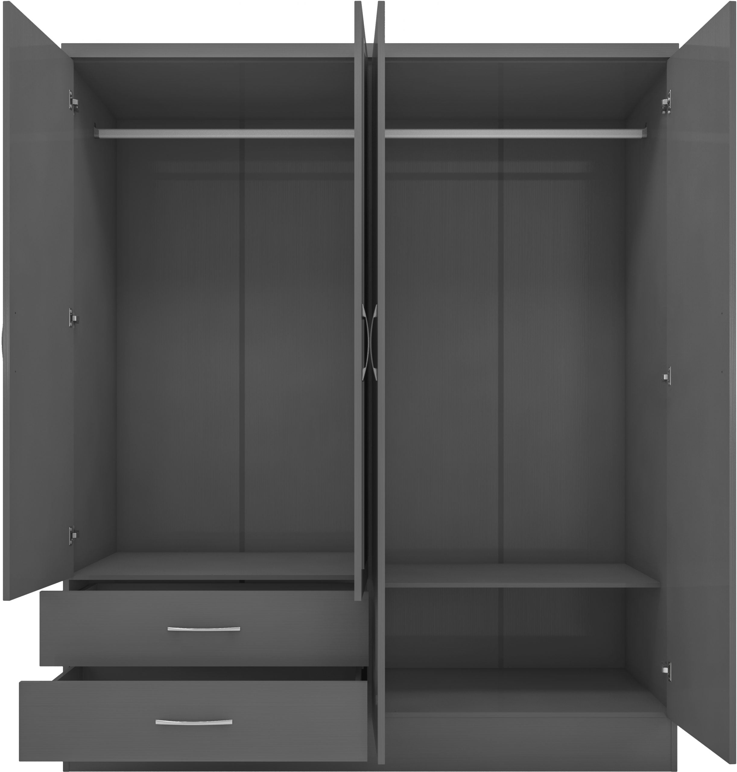 4 door 2 drawer mirrored wardrobe
