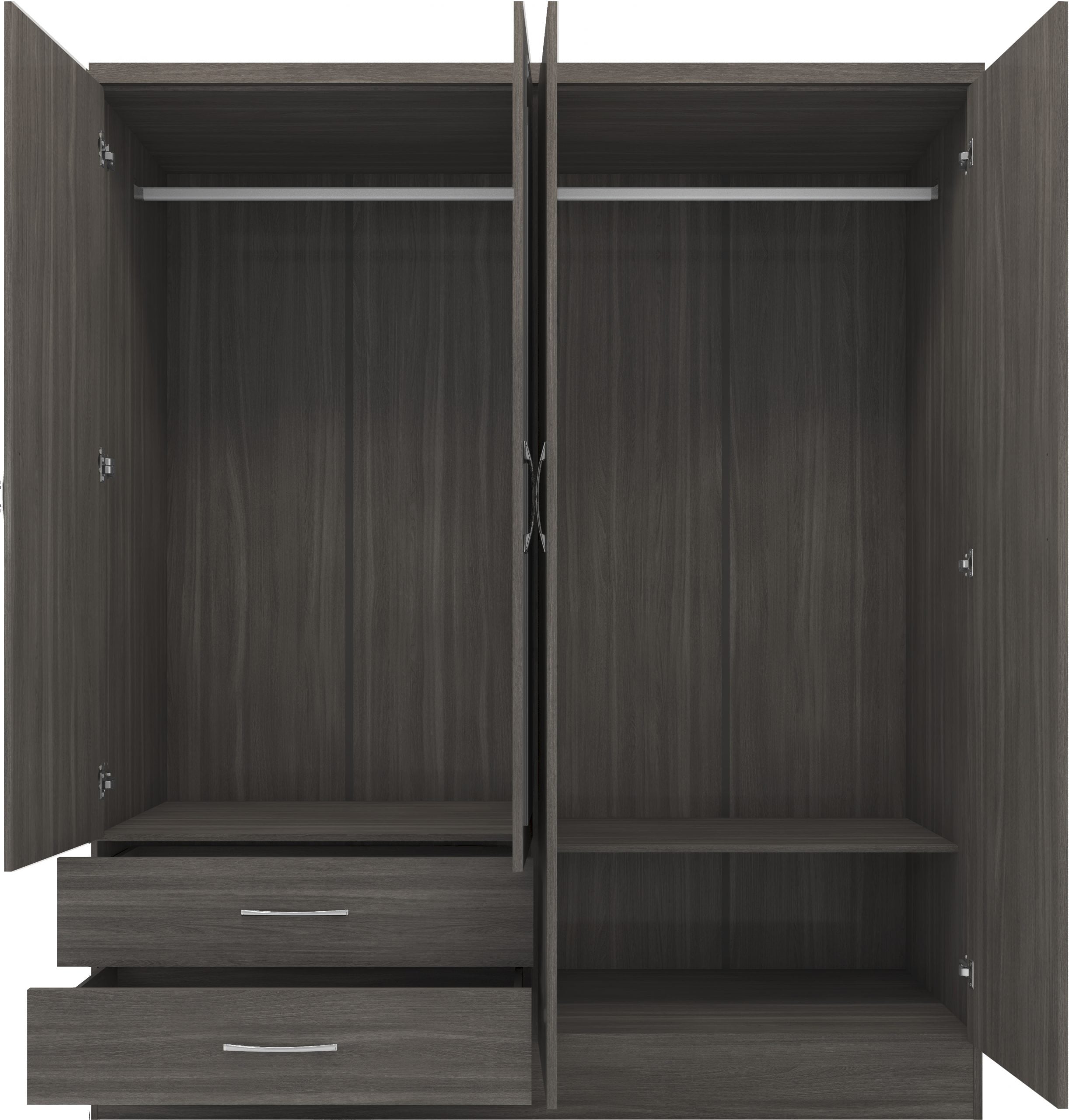 4 door wardrobe with mirror