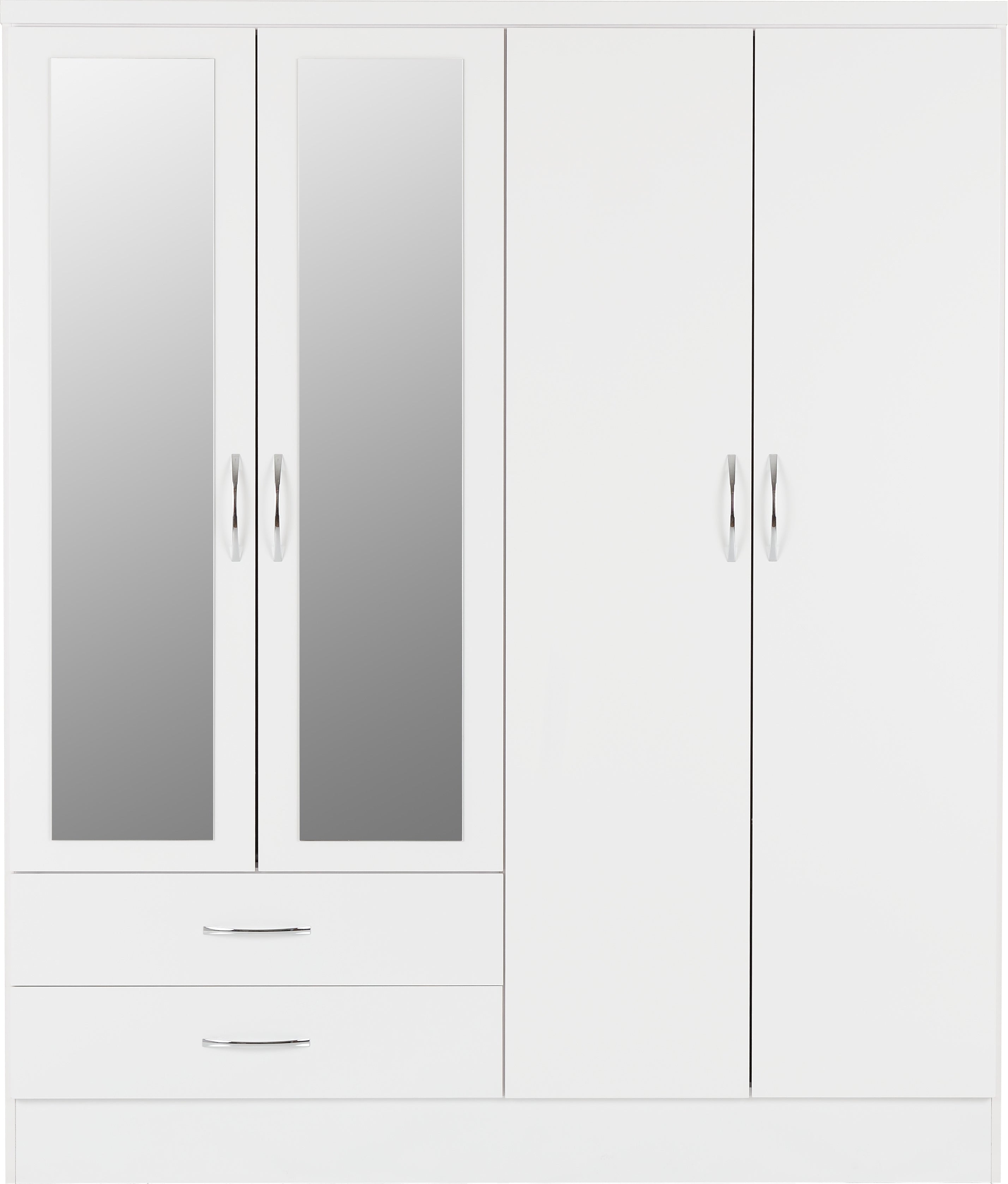 4 door 2 drawer mirrored wardrobe