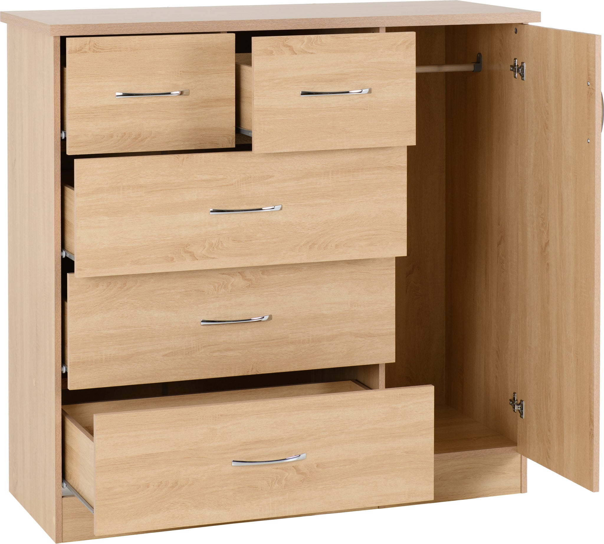low wardrobe with drawers